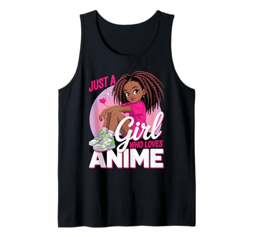 Nur EIN Mädchen, das Anime liebt, süße Kawaii, Schwarze Frauen, Männer Tank Top von Afro Youth Otaku Culture Fan Art Teen Magic