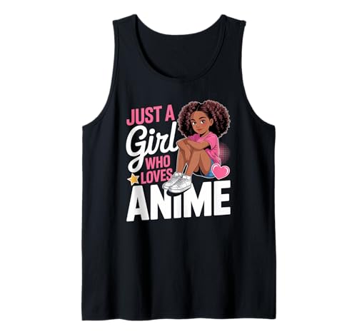Nur EIN Mädchen, das Anime liebt, süße Kawaii, Schwarze Frauen, Männer Tank Top von Afro Youth Otaku Culture Fan Art Teen Magic