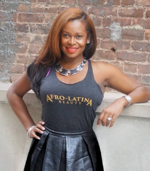 Afro-Latina Schönheit Damen Racerback Tank | Vintage-Schwarz von AfroLatinaBeauty