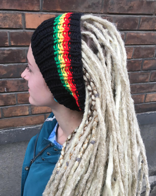 Dreadlocks Band Schlauch Hut Haarband Rasta Dreads Turban Beanie Winter Ski Bralc Garn von AfroStyl