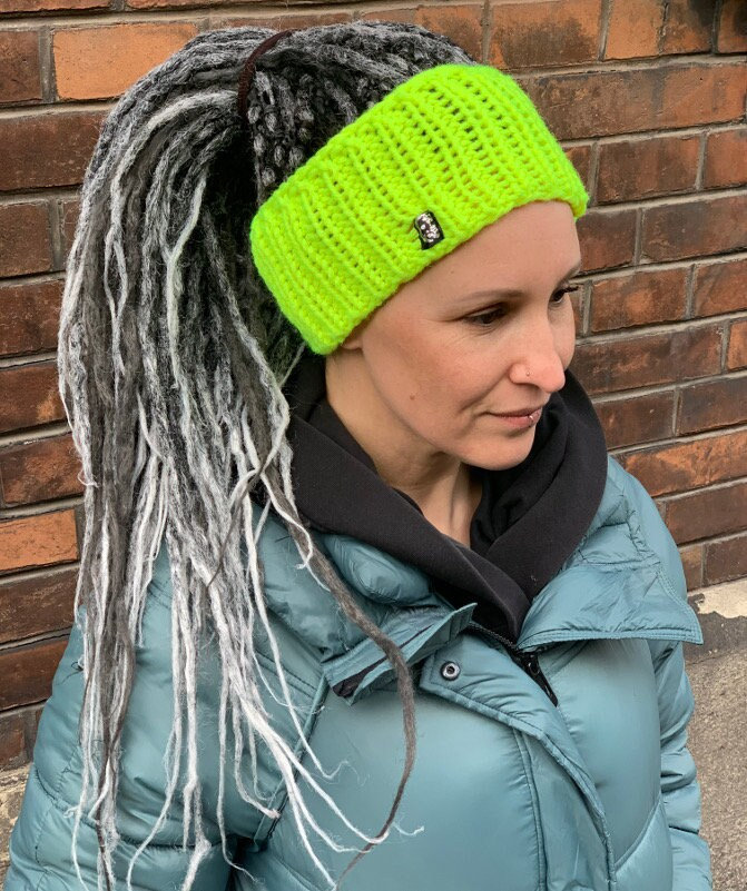 Dreadlocks Band Schlauchhut Stirnband Boho Dreads Turban Beanie Winter Neon Acryl Garn von AfroStyl