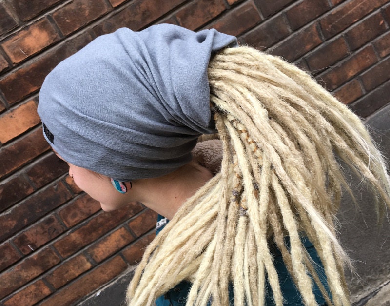 Dreadlocks Tube Hut Stirnband Rasta Dreads Turban Mütze Winter Ski Grau von AfroStyl