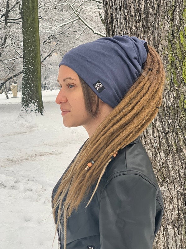 Dreadlocks Tube Hut Stirnband Zöpfe Dreads Turban Mütze Winter Ski Blue Sea von AfroStyl