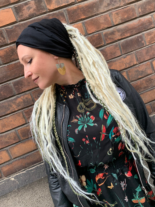 Dreadlocks Tube Mütze Stirnband Rasta Dreads Turban Winter Ski Schwarz von AfroStyl