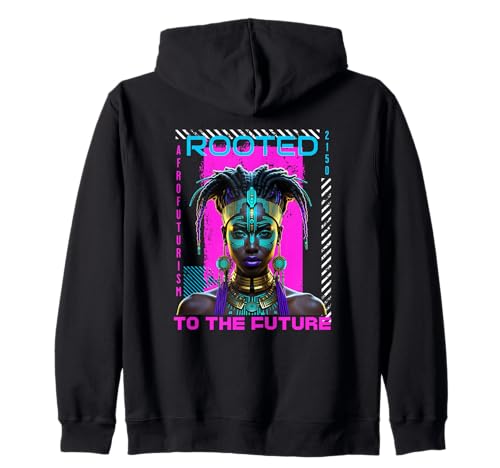Afrofuturism Rooted To The Future Black Woman Kapuzenjacke von Afrofuturism Rooted In The Future