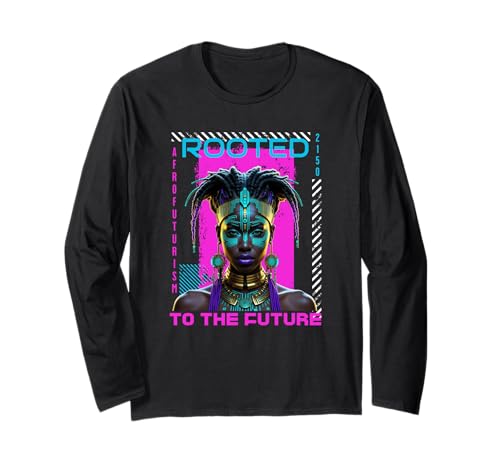 Afrofuturism Rooted To The Future Black Woman Langarmshirt von Afrofuturism Rooted In The Future