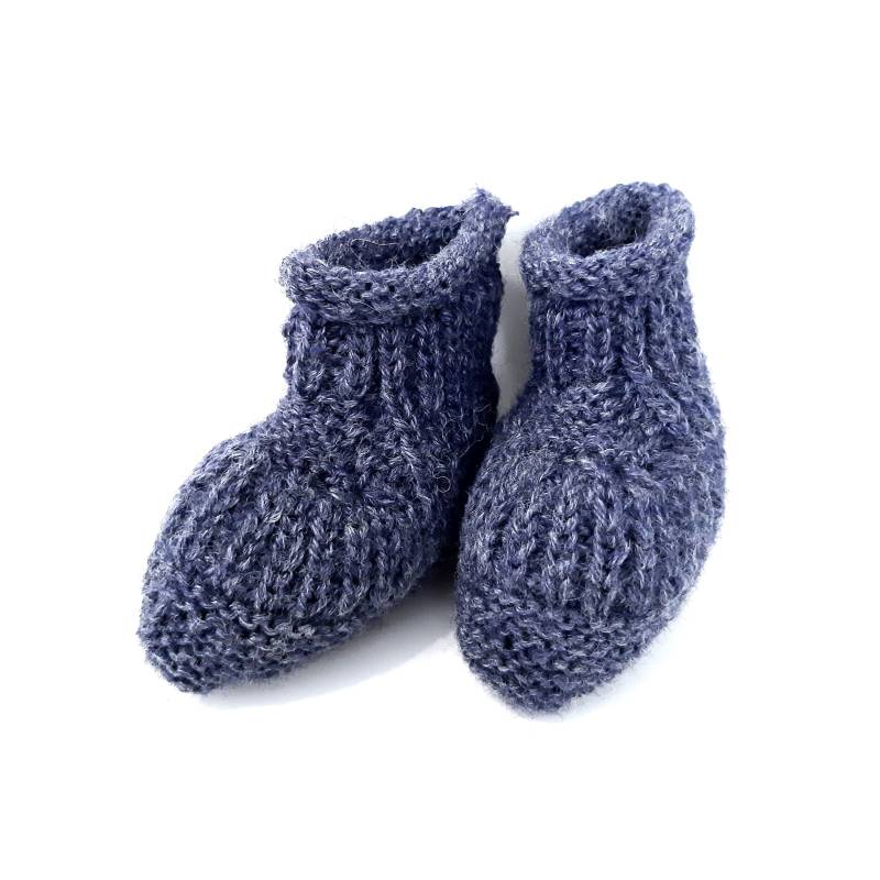 Babysöckchen, Gestrickte Babyschuhe Von 0-3 Monate in Blau von Afrosteff
