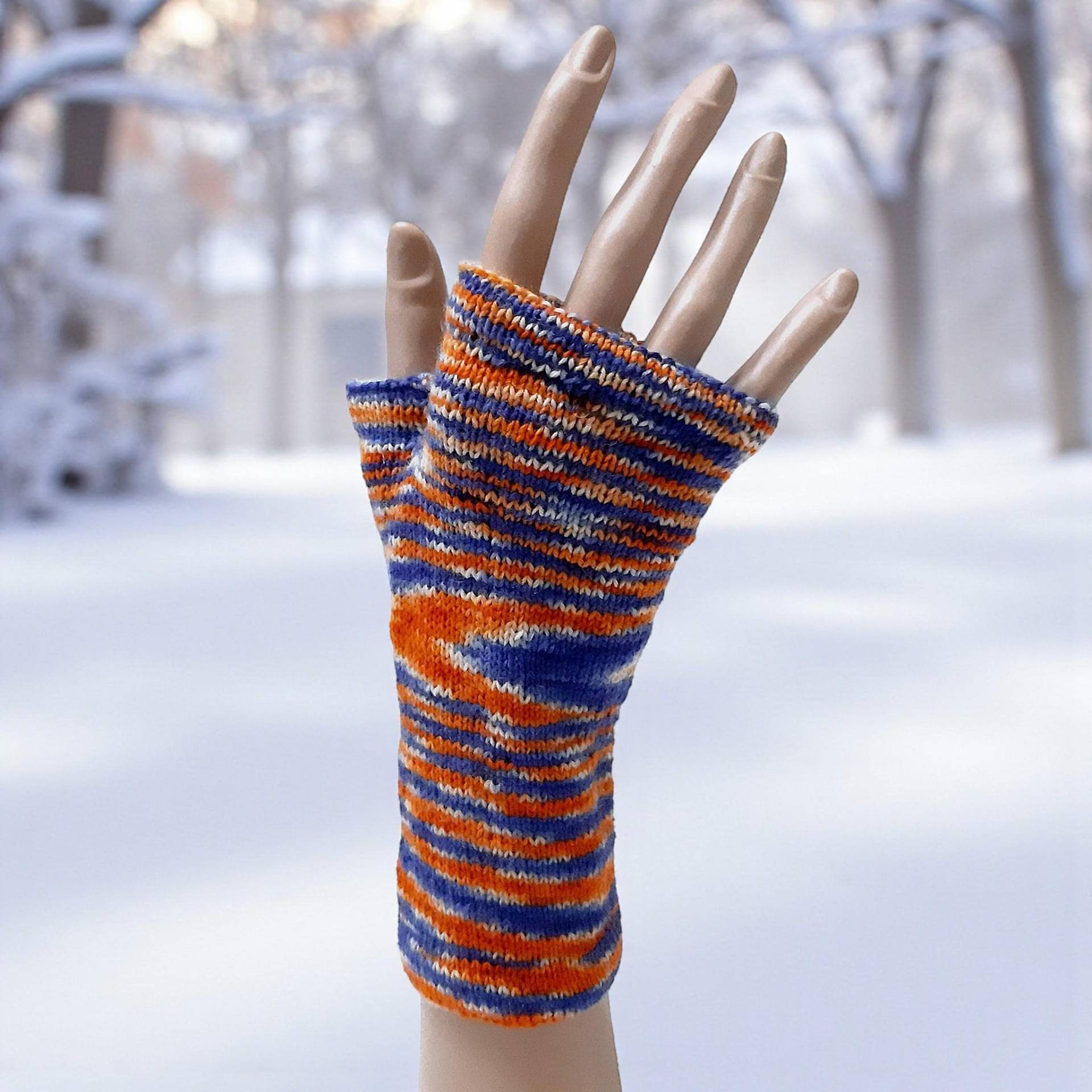 Fingerlose Handstulpen Gestrickt, Armstulpen von Afrosteff