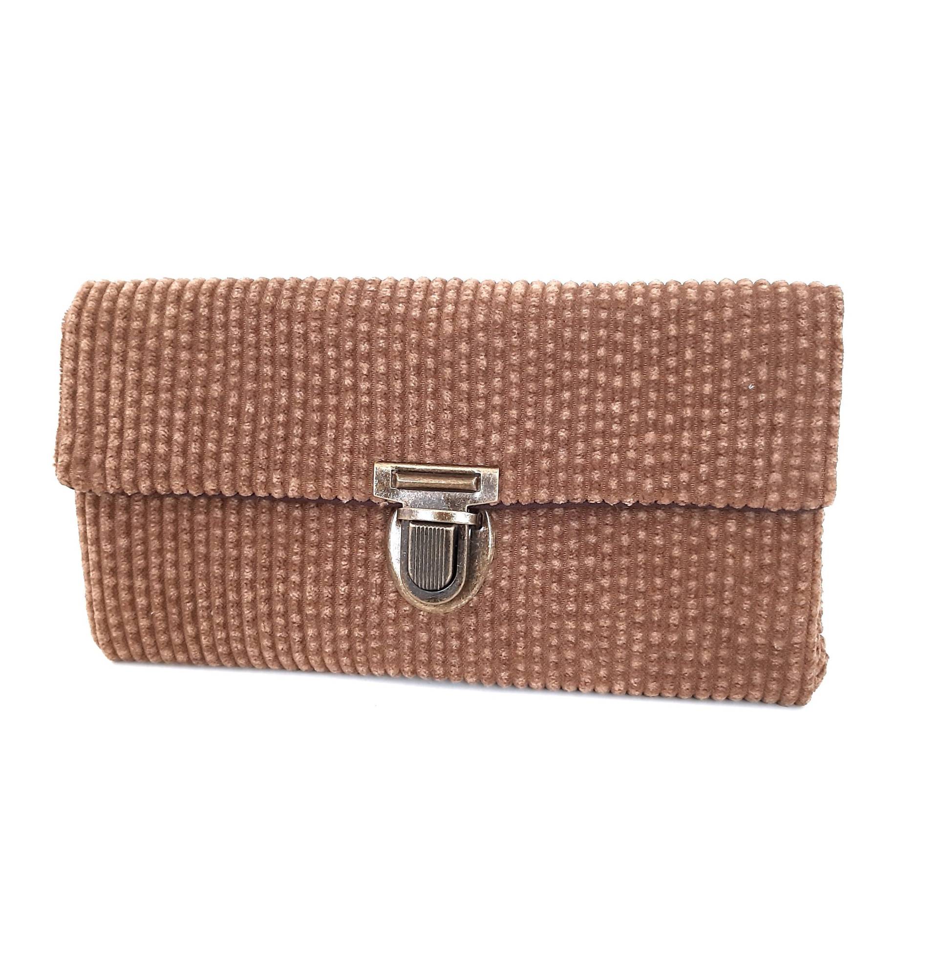 Geldbeutel Aus Cord, Braunes Portemonnaie Kord von Afrosteff