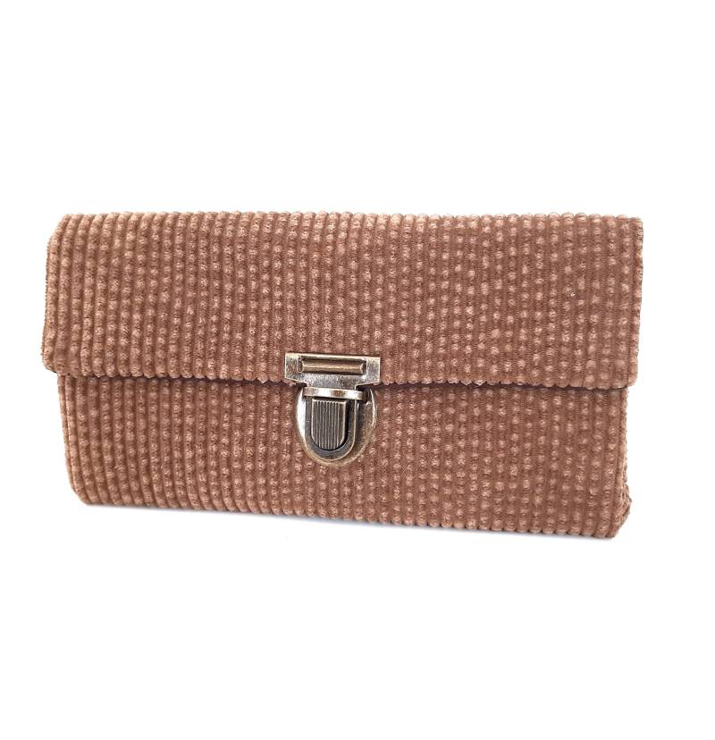 Geldbeutel Aus Cord, Braunes Portemonnaie Kord von Afrosteff