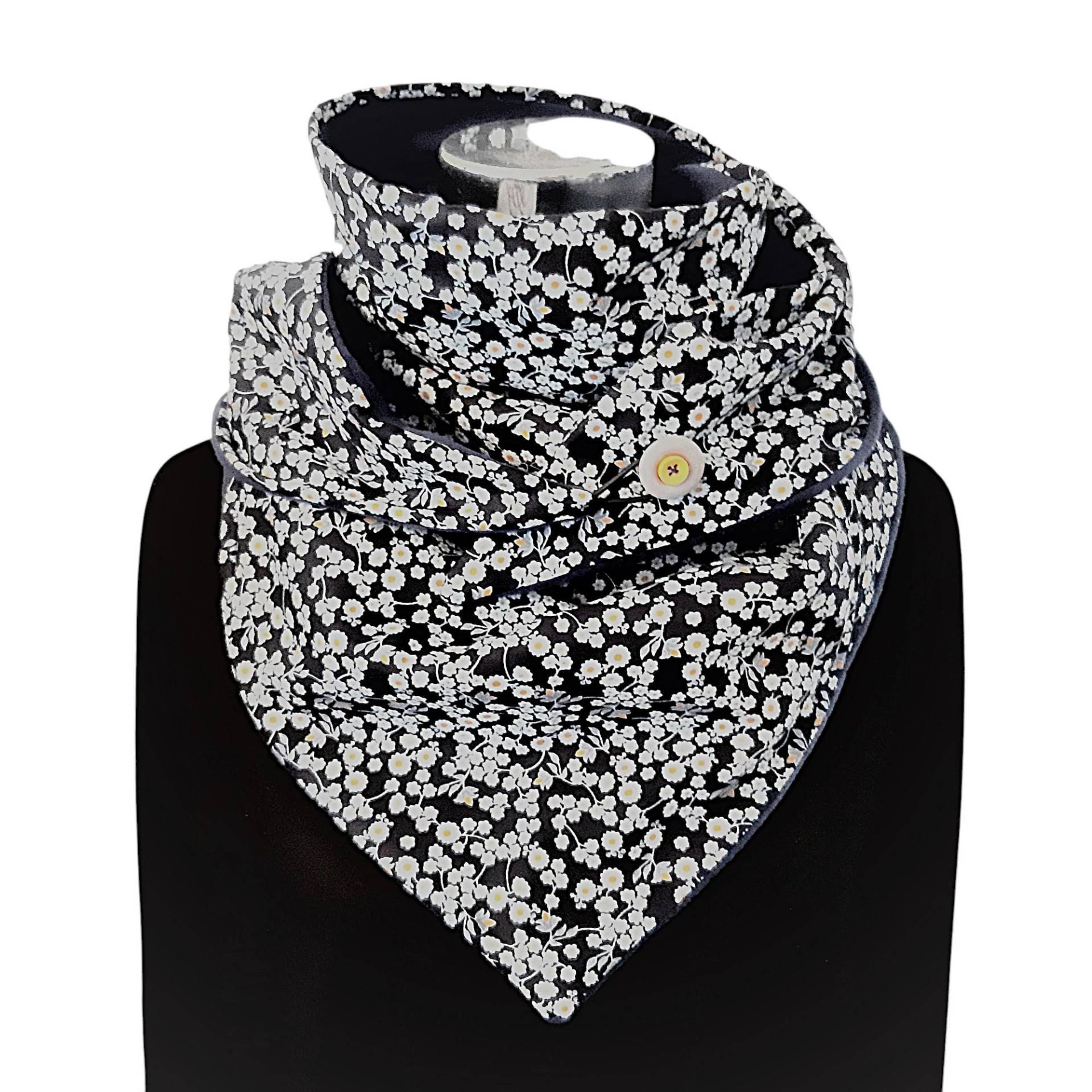 Knopfschal Xxl, Wickelschal Mit Fleece, Wendbar, Dreieckstuch von Afrosteff