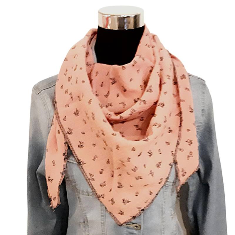 Musselin Tuch Xxl in Altrosa, Geblümt von Afrosteff