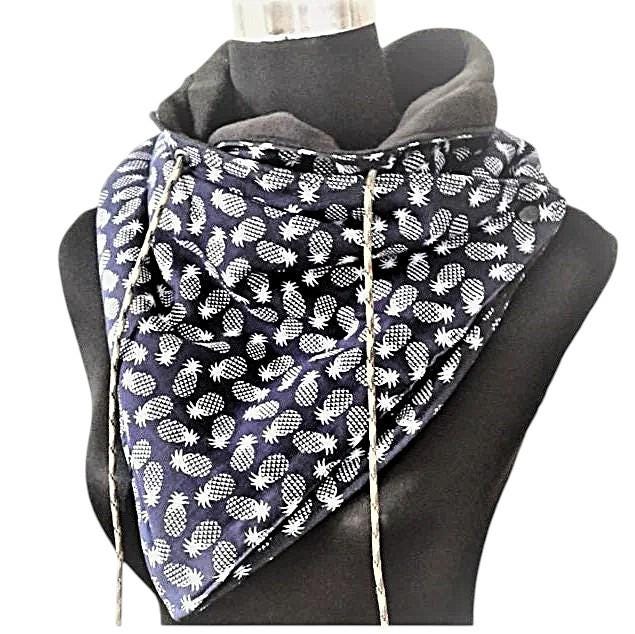 Schnürschal Ananas, Wickelschal Mit Fleece von Afrosteff