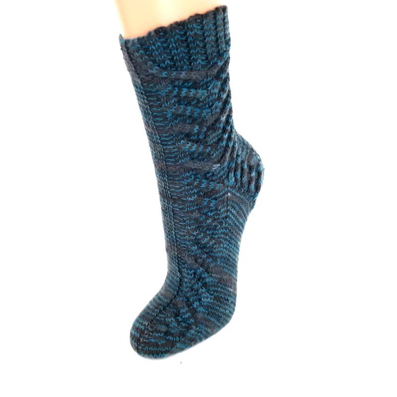 Socken Handgestrickt Gr. 38-40, Designersocken Grün von Afrosteff