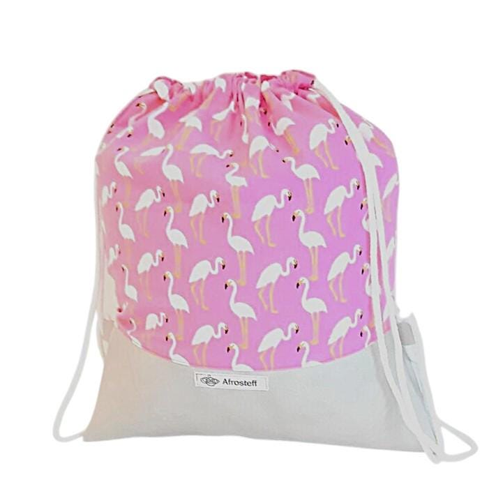Turnbeutel, Rucksack Mit Pink Flamingos von Afrosteff