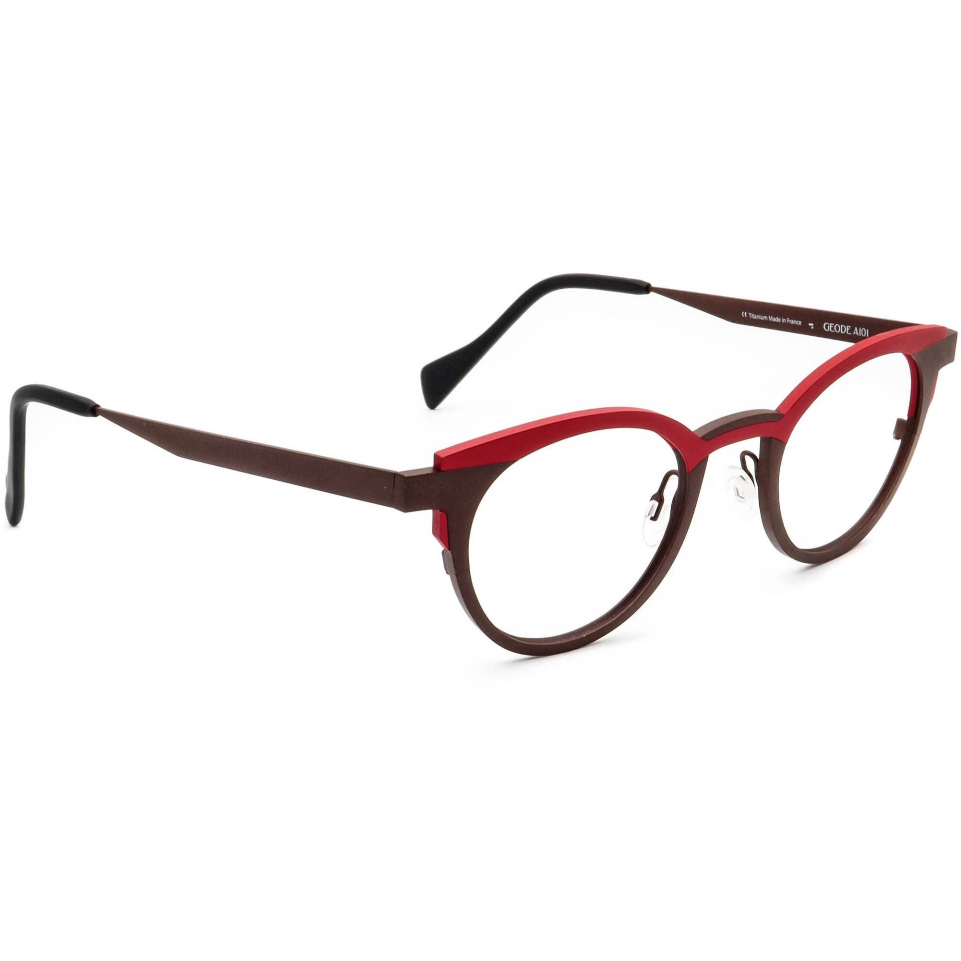 Anne Et Valentin Brille Geode A101 Titanium Braun&rot Rahmen Frankreich 46-21 135 von AfsharOptics