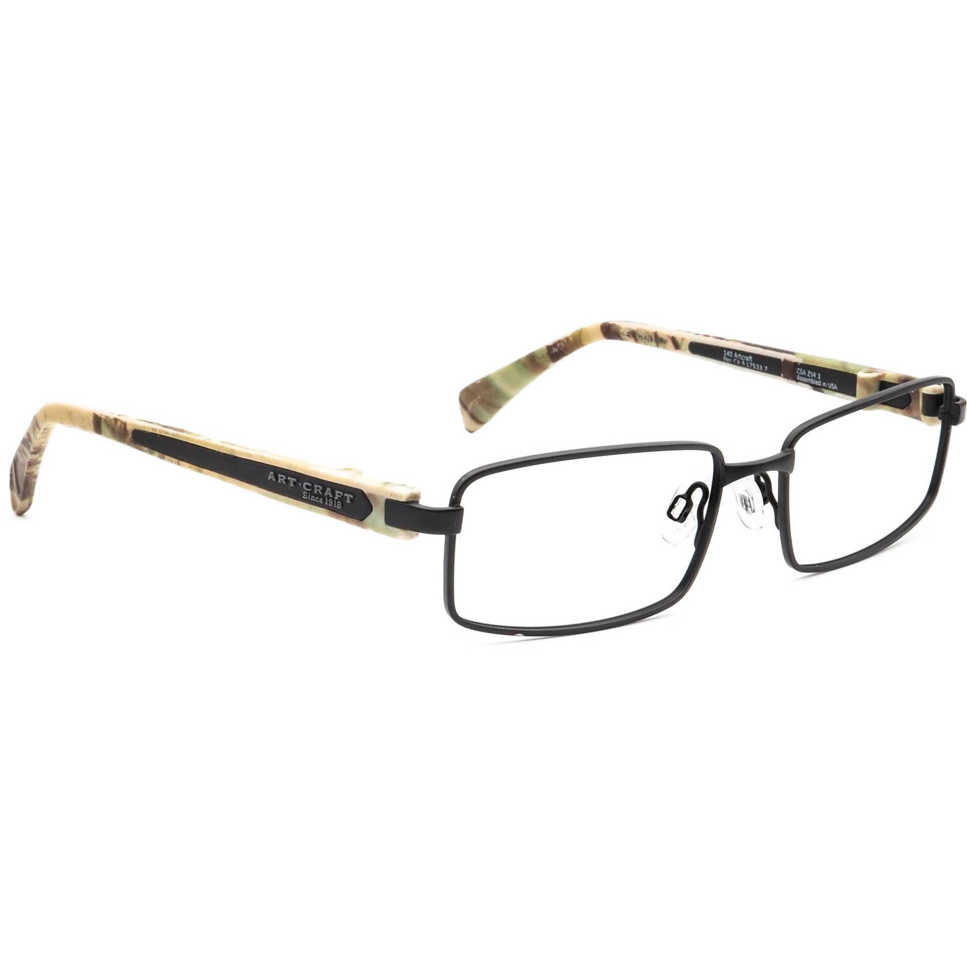 Artcraft Brille 461C05/37 Matt Schwarz/Camo Rechteckiger Rahmen Usa 54[]17 140 von AfsharOptics