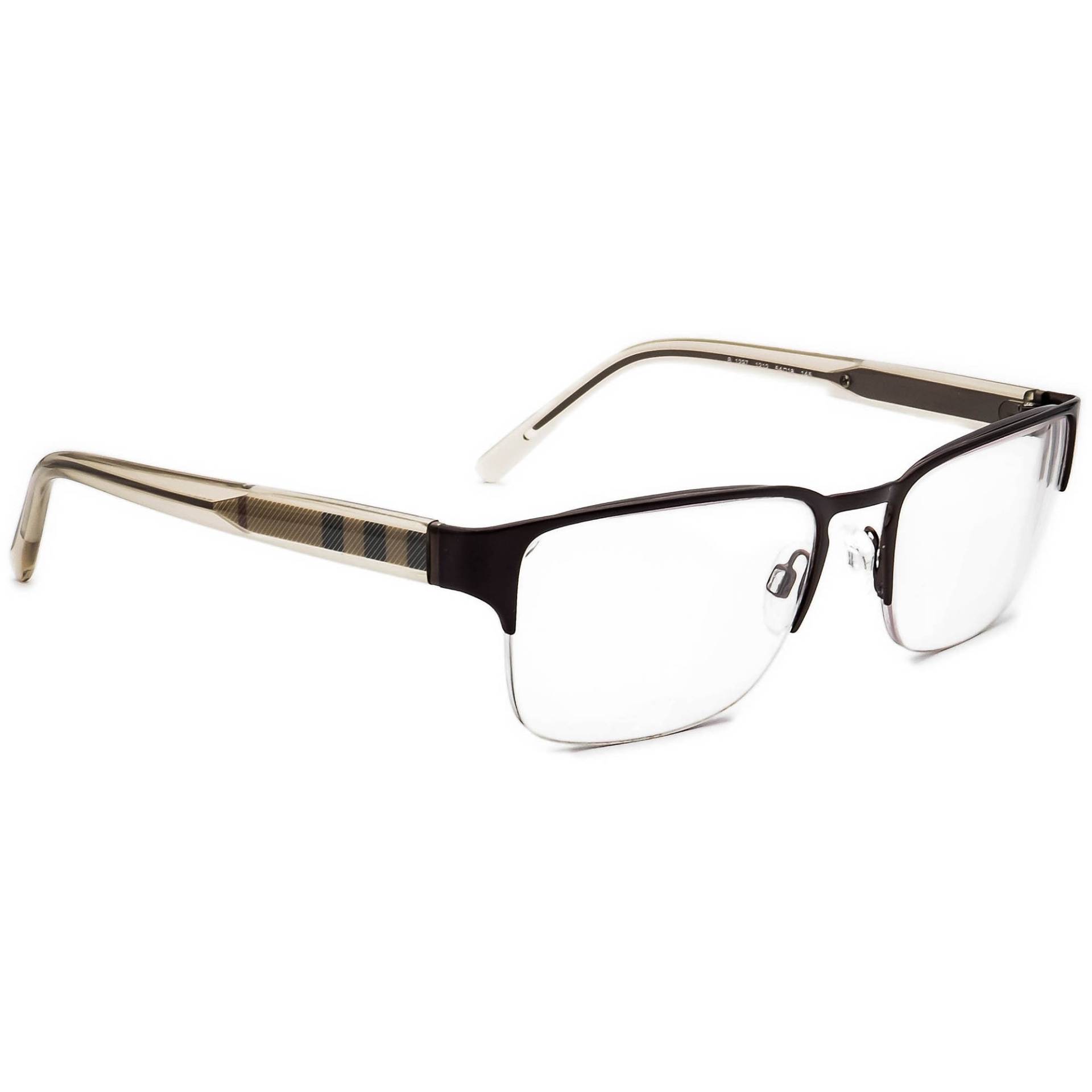 Burberry Brille B1297 1212 Braun/Klar/Kariert Halbrand Rahmen Italien 54[]18 145 von AfsharOptics