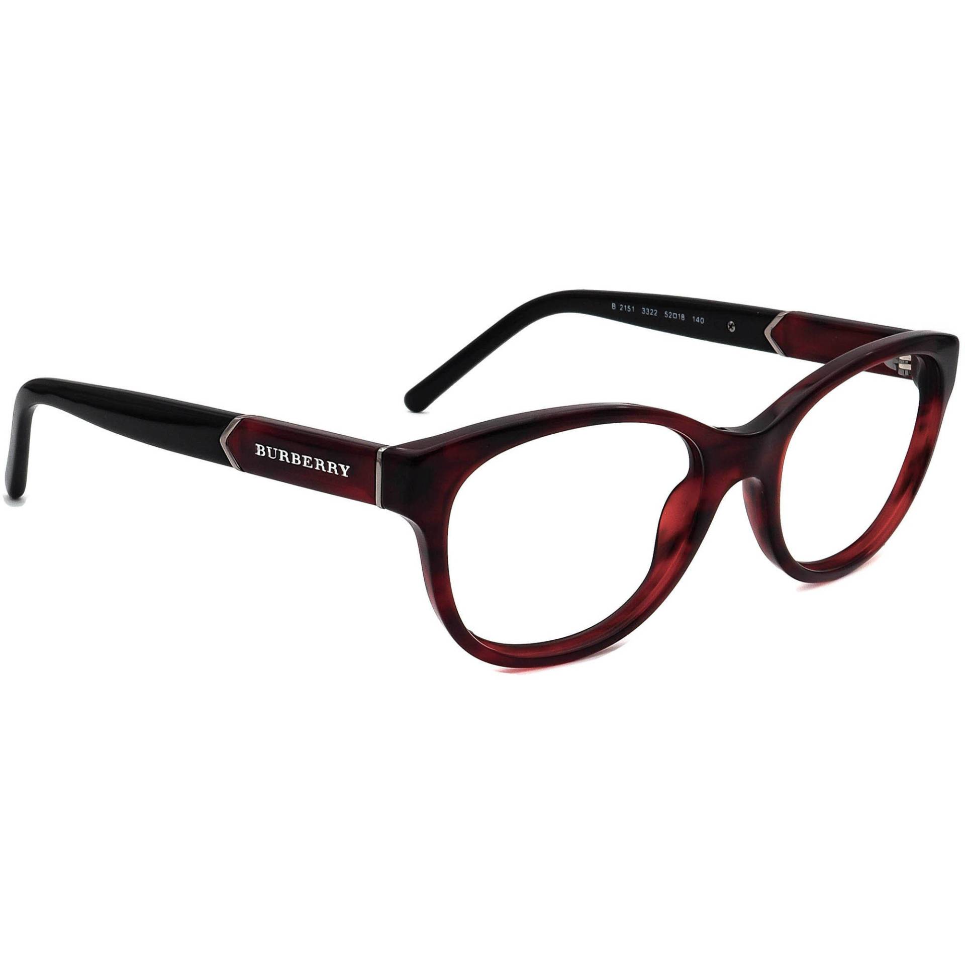 Burberry Damen Brille B 2151 3322 Burgund/Schwarz Rahmen Italien 52[]18 140 von AfsharOptics