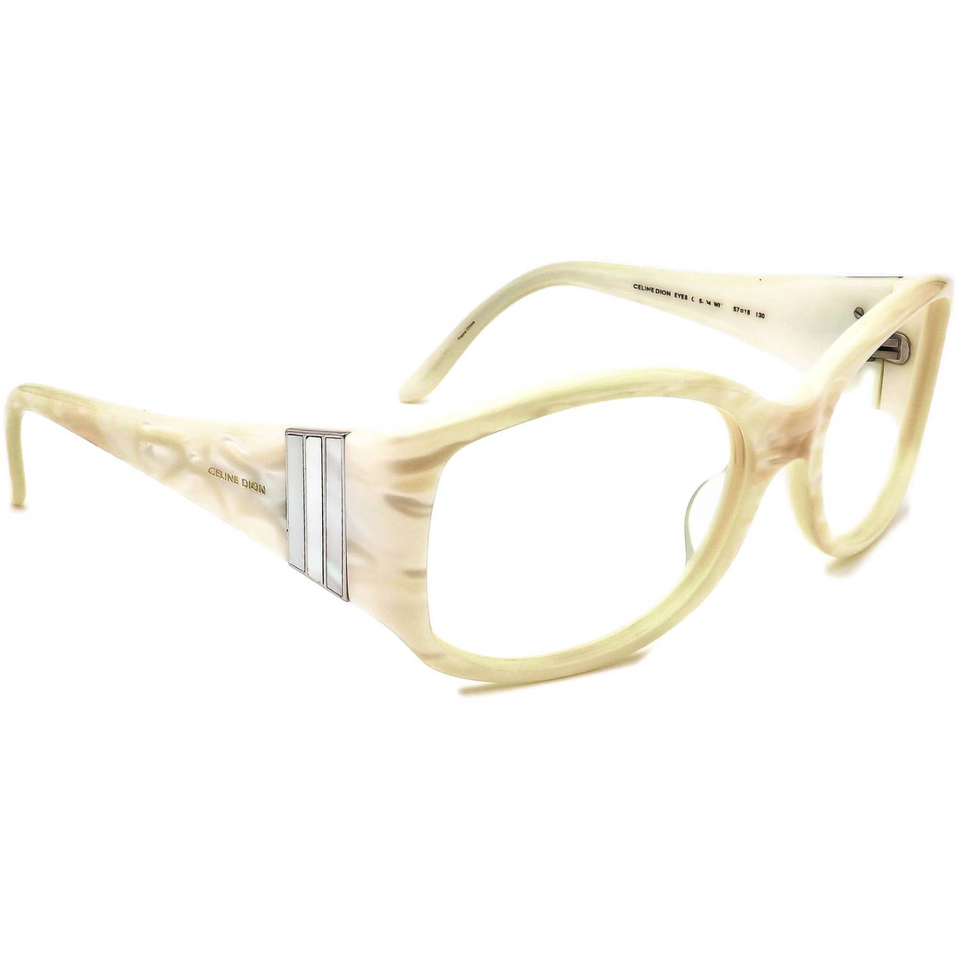 Celine Dion Damen Sonnenbrille Rahmen Nur Cd5504 Wh Weiß Marmor B-Form 57 Mm von AfsharOptics