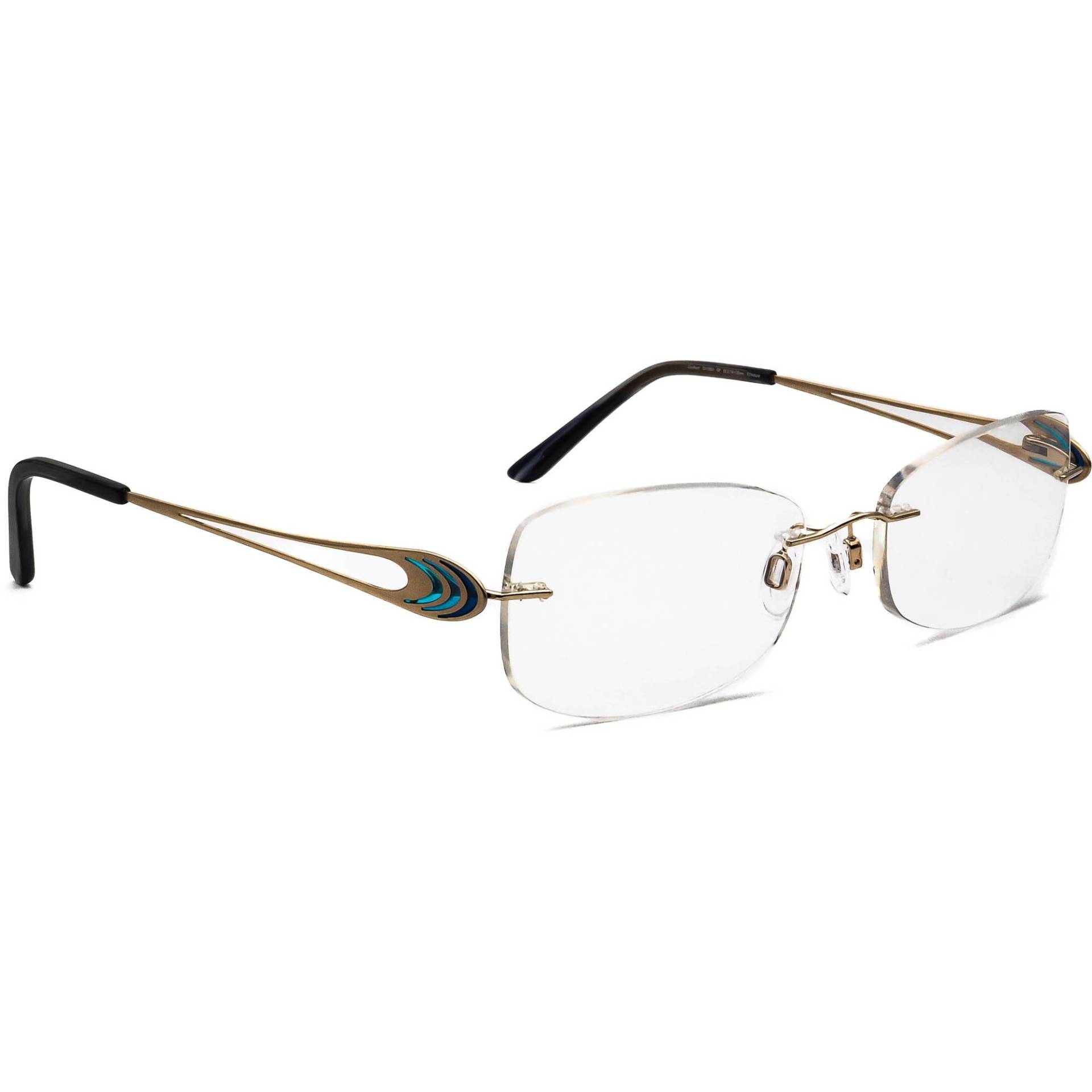 Charmant Damen Brille Ch10931 Gp Titan Gold Randlos Rahmen 52[]19 135 von AfsharOptics