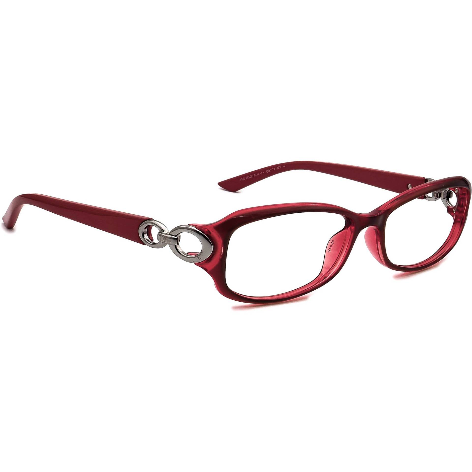 Christian Dior Brille Cd3177 J2Y Burgund Rechteckiger Rahmen Italien 52[]15 125 von AfsharOptics