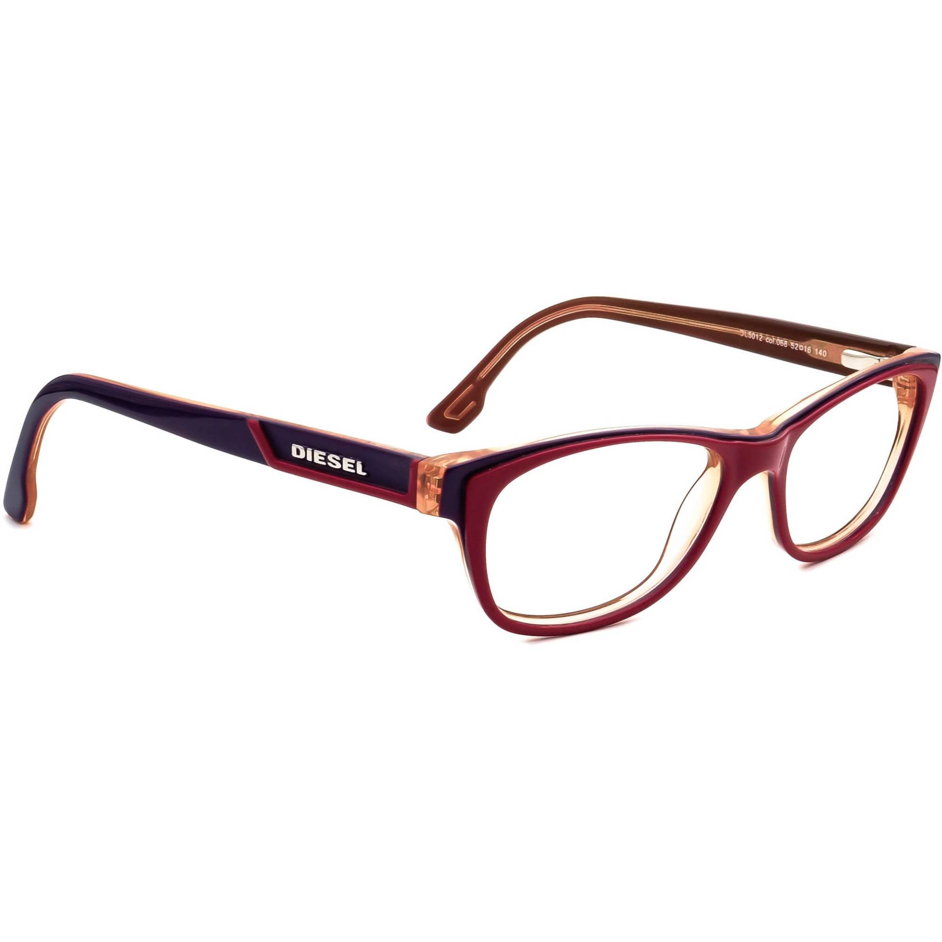 Diesel Brille Dl5012 Col.068 Pink&lila Auf Braunem B-Form Rahmen 52[]16 140 von AfsharOptics