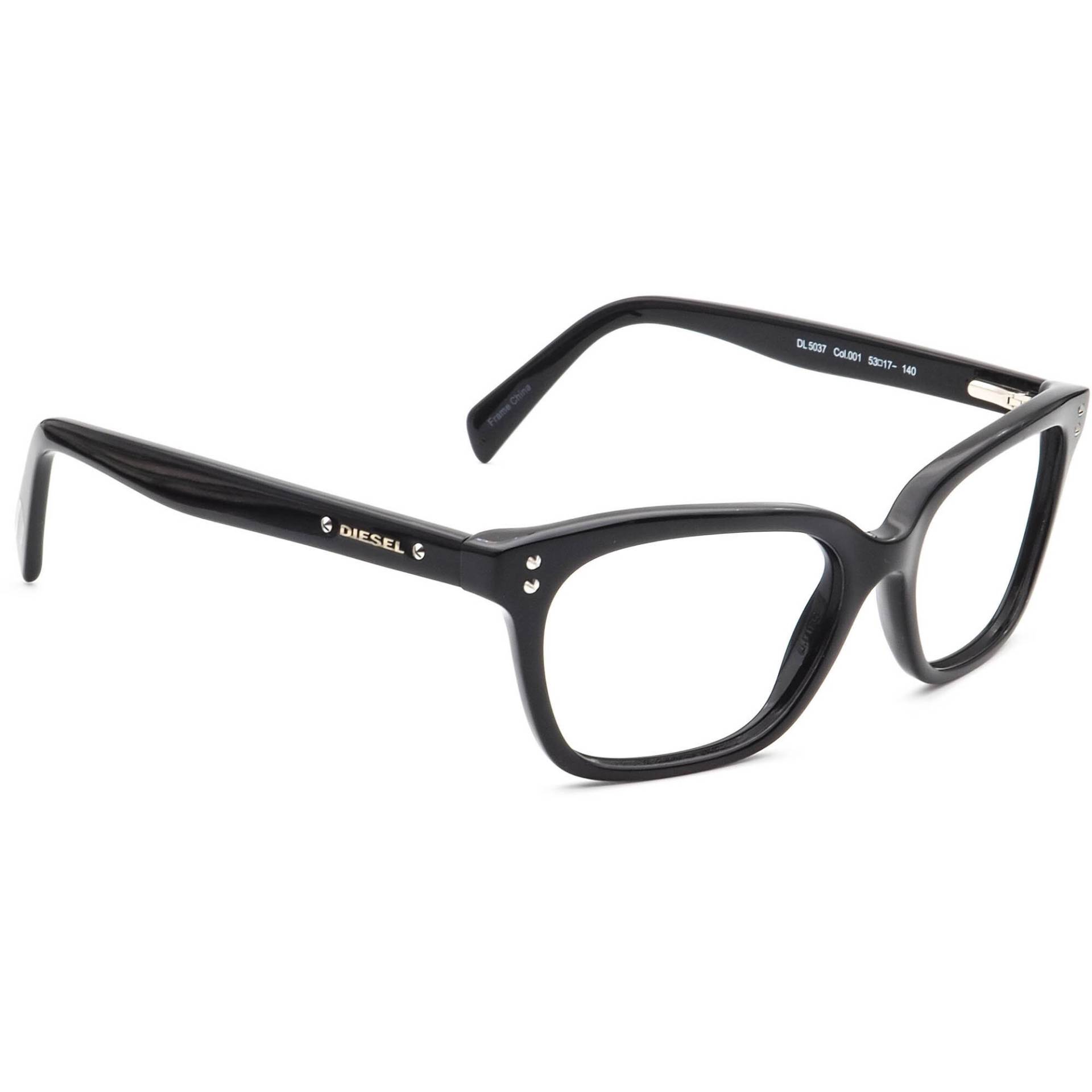 Diesel Brille Dl5037 Col.001 Glänzend Schwarz Rechteckiger Rahmen 53[]17 140 von AfsharOptics