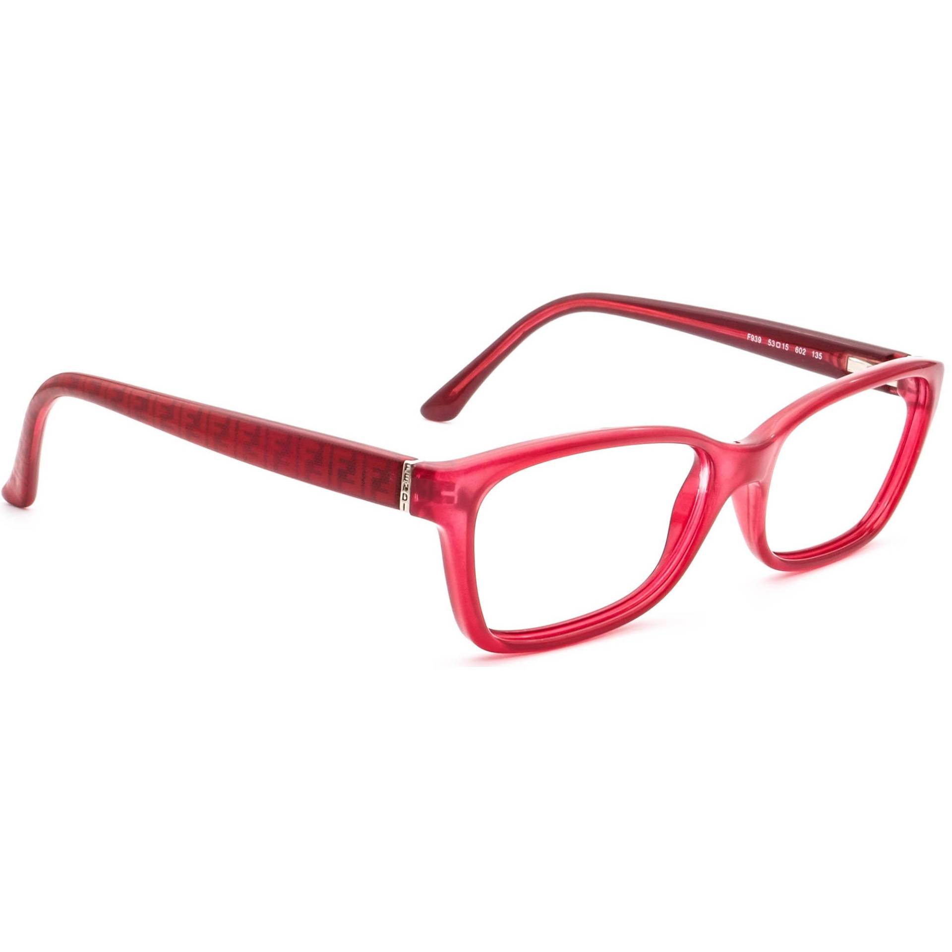 Fendi Damen Brille F939 602 Rot Rechteck Rahmen Italien 53[]15 135 von AfsharOptics