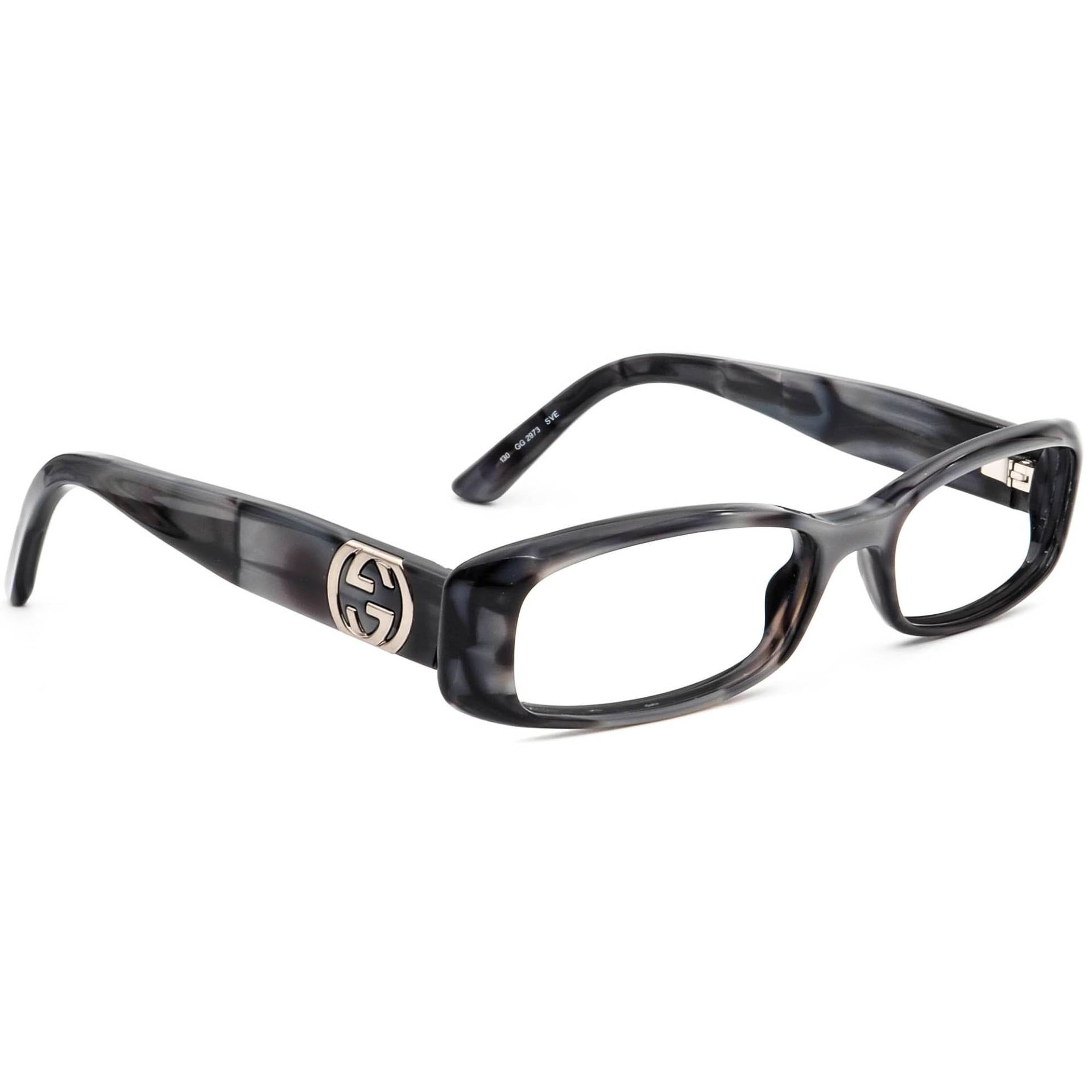 Gucci Brille Gg 2973 Sve Grau Marmor Rechteckiger Rahmen Italien 50[]16 130 von AfsharOptics