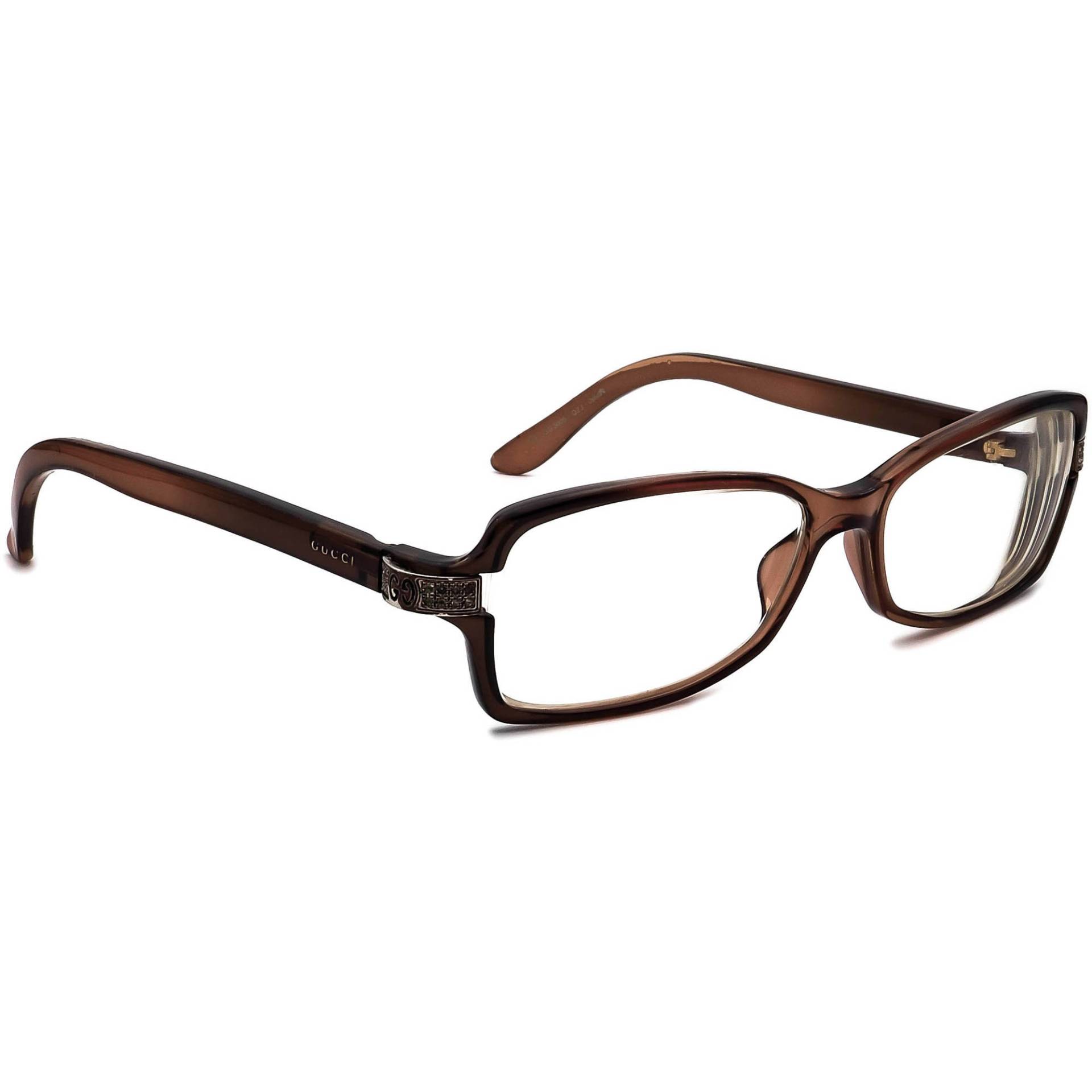 Gucci Brille Gg3005 Qzl Braun Strass Rechteckiger Rahmen Italien 54[]15 125 von AfsharOptics