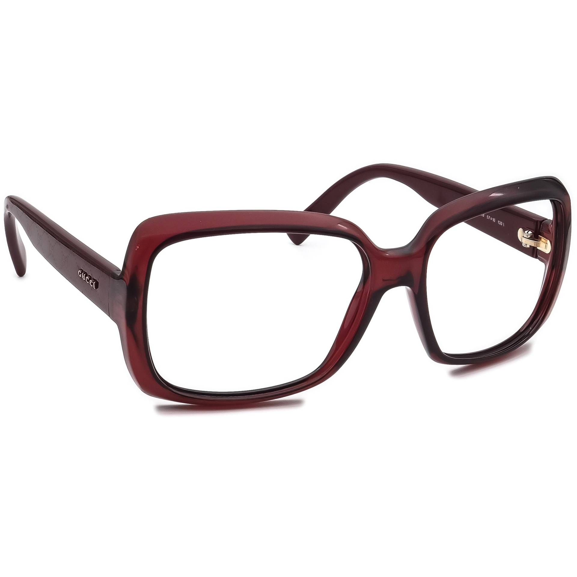 Gucci Damen Sonnenbrille Rahmen Nur Gg 3207/S A03K8 Bordeaux Square Italien 57 Mm von AfsharOptics