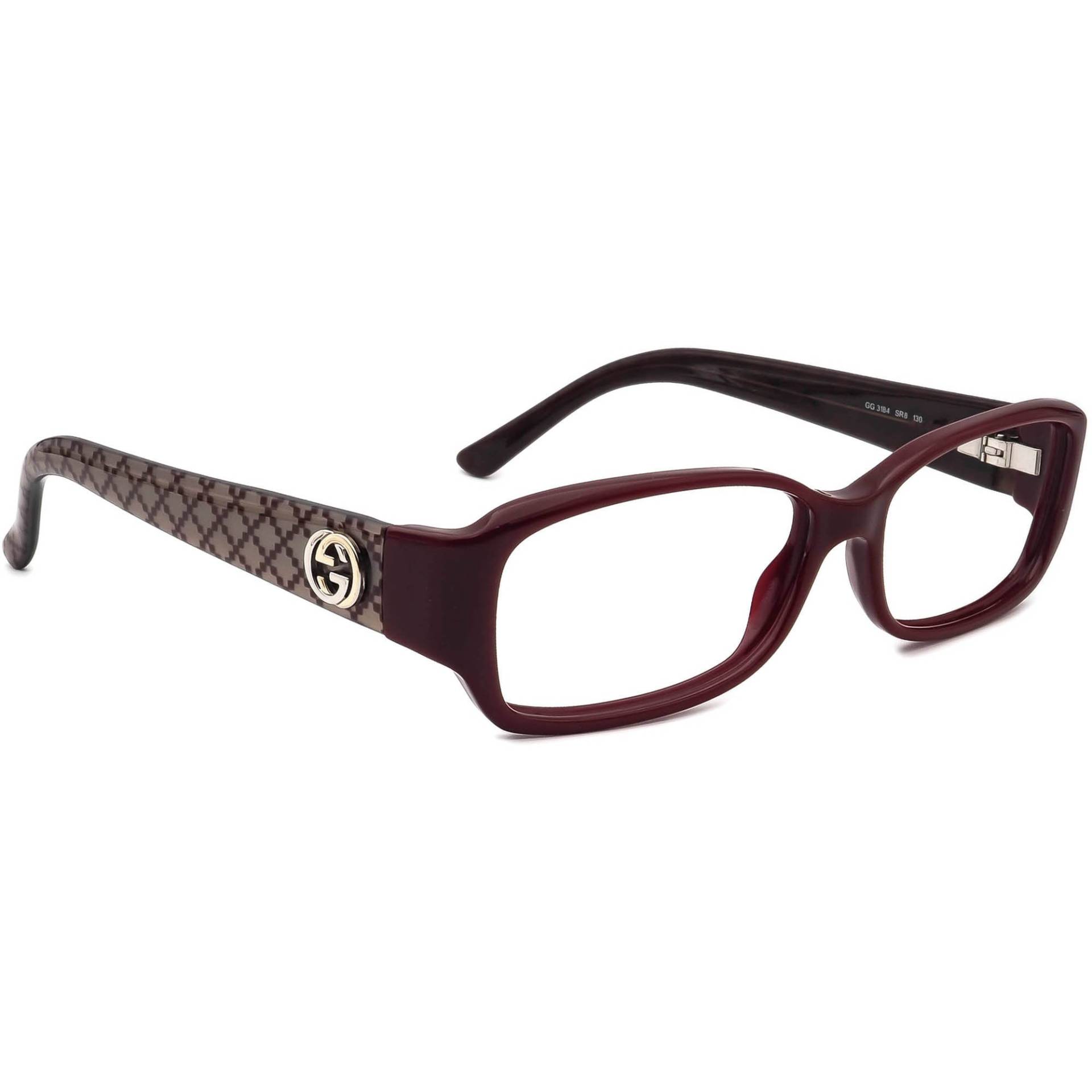 Guccieyeglasses Gg 3184 Sr8 Burgund/Grau Rechteckiger Rahmen Italien 53[]14 130 von AfsharOptics