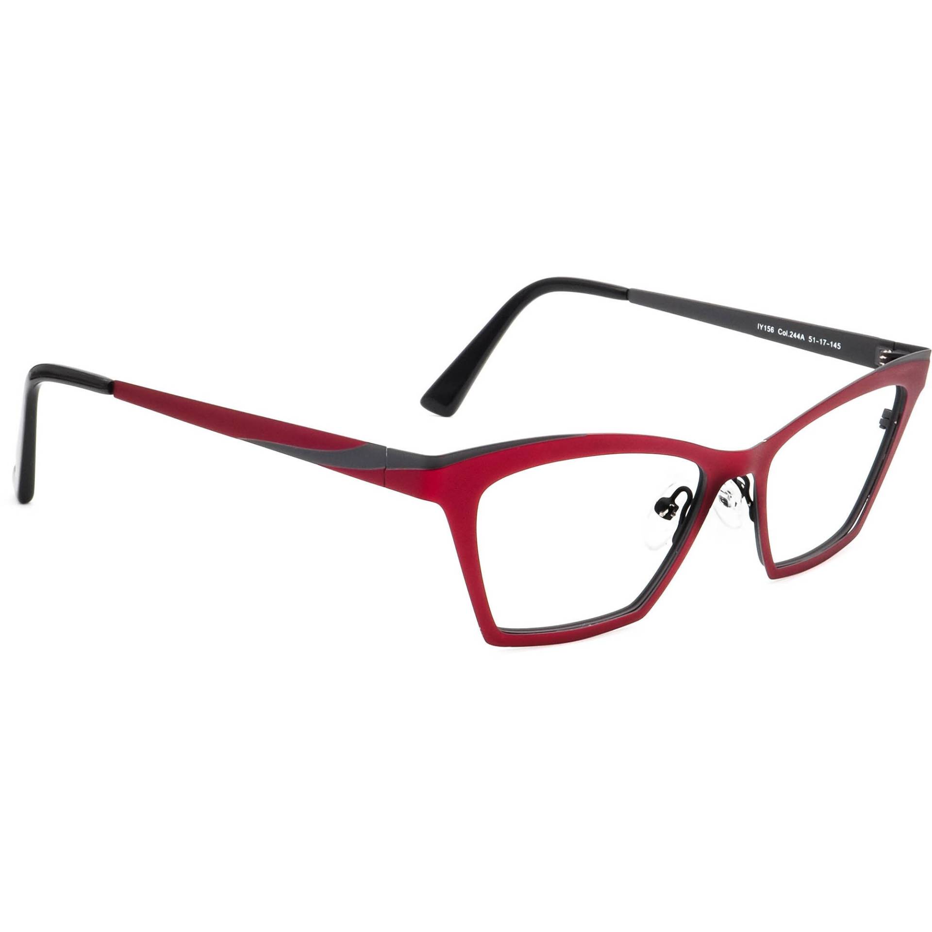 Iyoko Inyake Brille Iy156 Col.244A Rot Grau Katzenauge Metall Japan 51[]17 145 von AfsharOptics