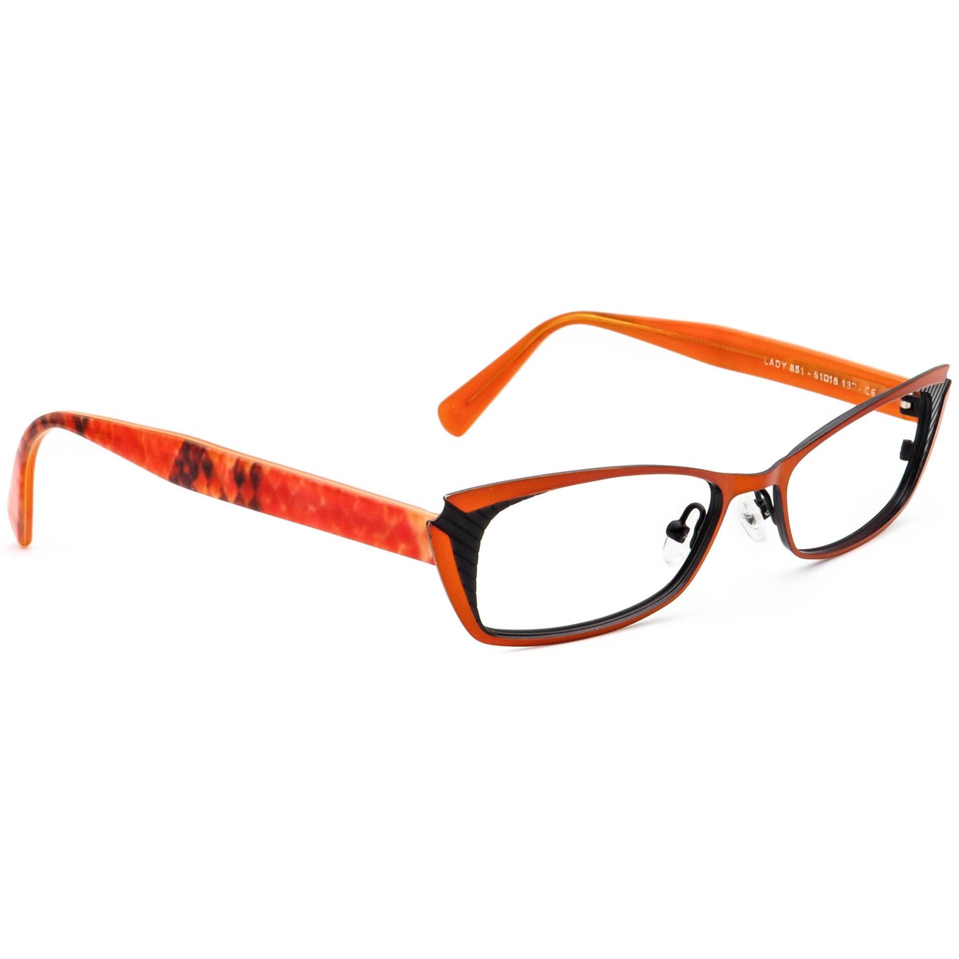 Jean Lafont Brille Lady 851 Orange&schwarz Rechteck Rahmen France 51[]16 137 von AfsharOptics