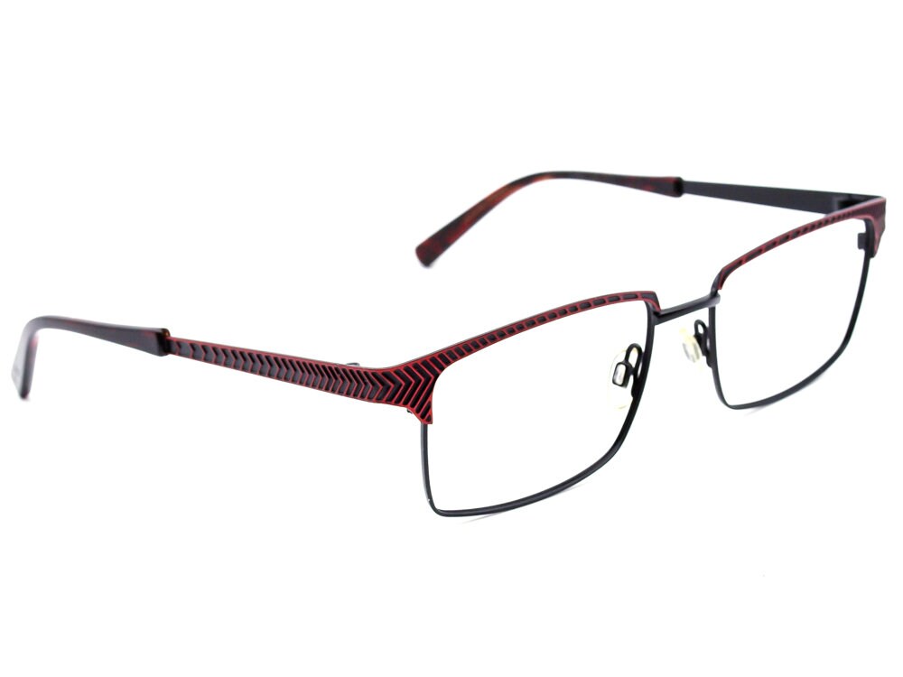 Jean Lafont Brillen Open 165 Schwarz/Rot Chevrons Metallrahmen Frankreich 54[]17 135 von AfsharOptics