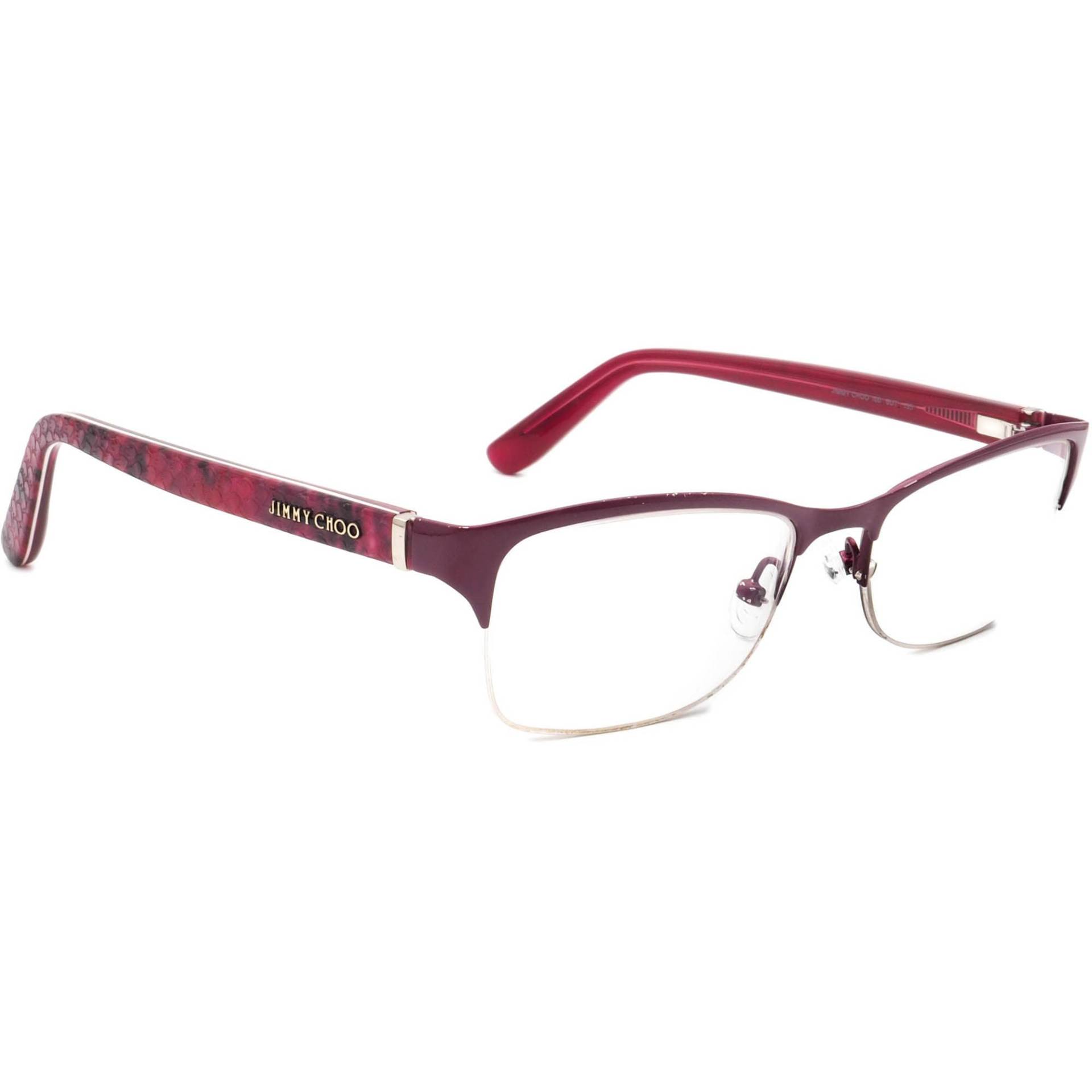 Jimmy Choo Brille 100 6Ut Lila/Schlangendruck Halbrand Rahmen Italien 53[]17 135 von AfsharOptics