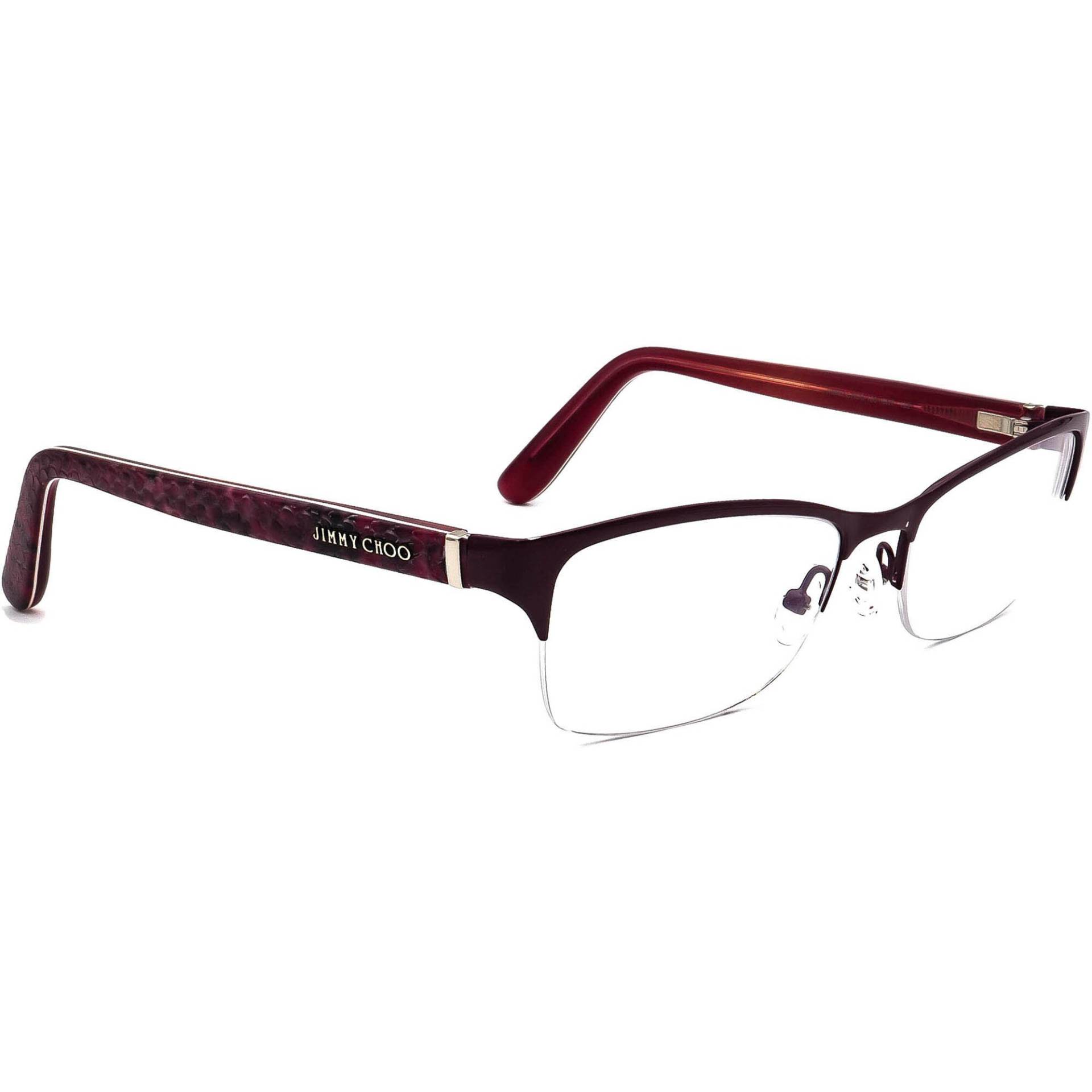 Jimmy Choo Brille 100 6Ut Lila/Schlangendruck Halbrand Rahmen Italien 53[]17 135 von AfsharOptics