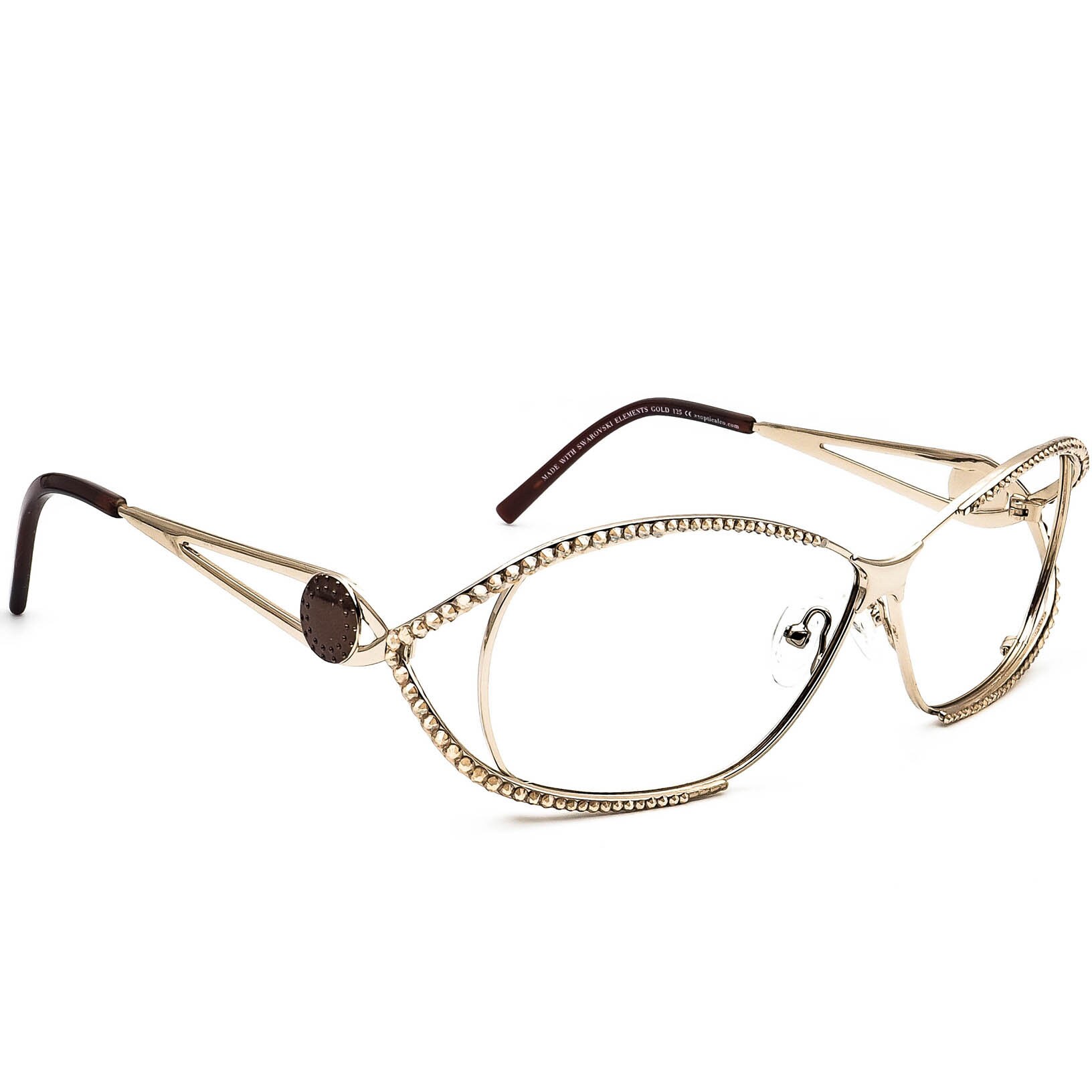 Jimmy Crystal Sonnenbrille Frame Only Jcs205 Swarovski Gold Metall 62 Mm von AfsharOptics