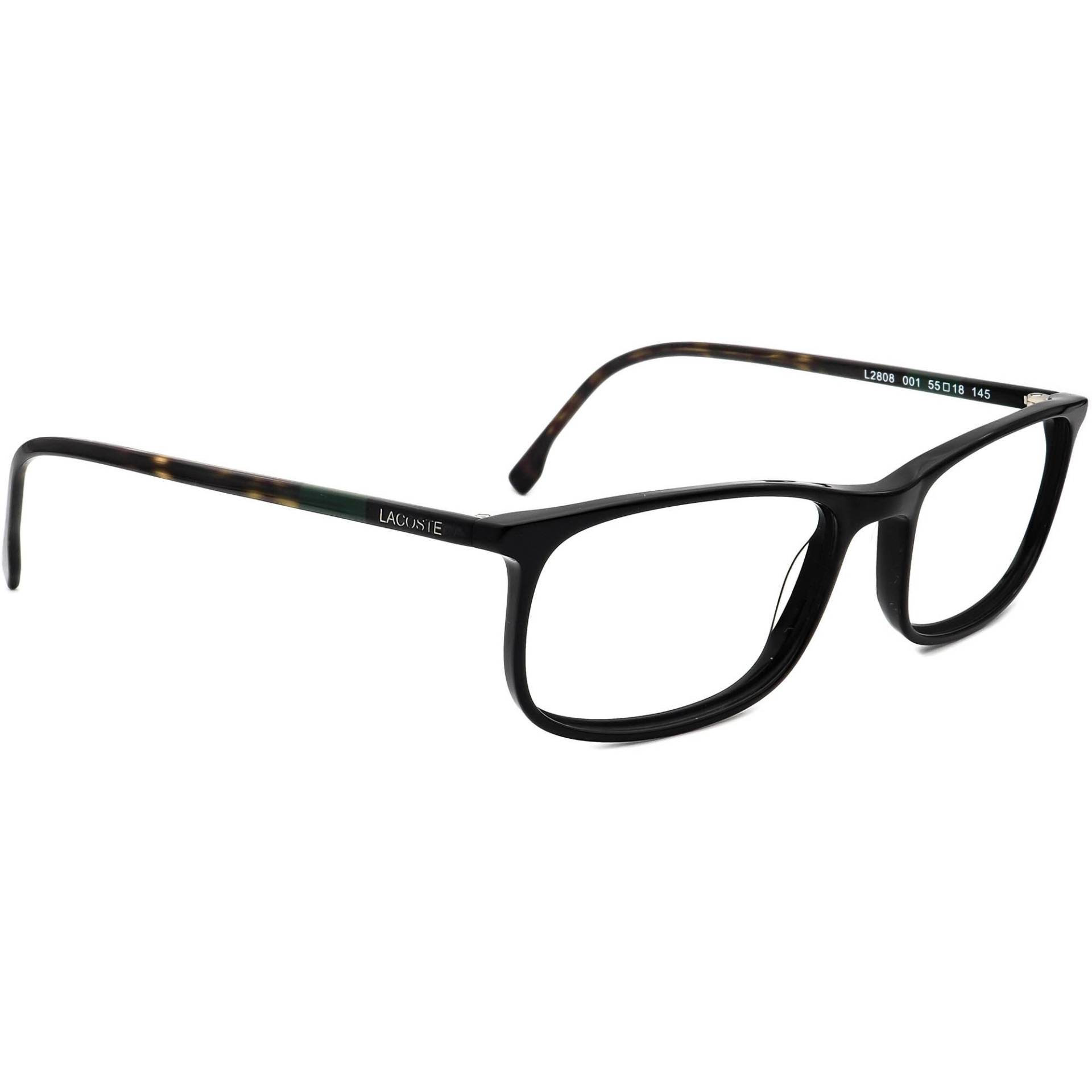 Lacoste Brille L2808 001 Schwarz/Schildkröte Rechteckiger Rahmen 55[]18 145 von AfsharOptics
