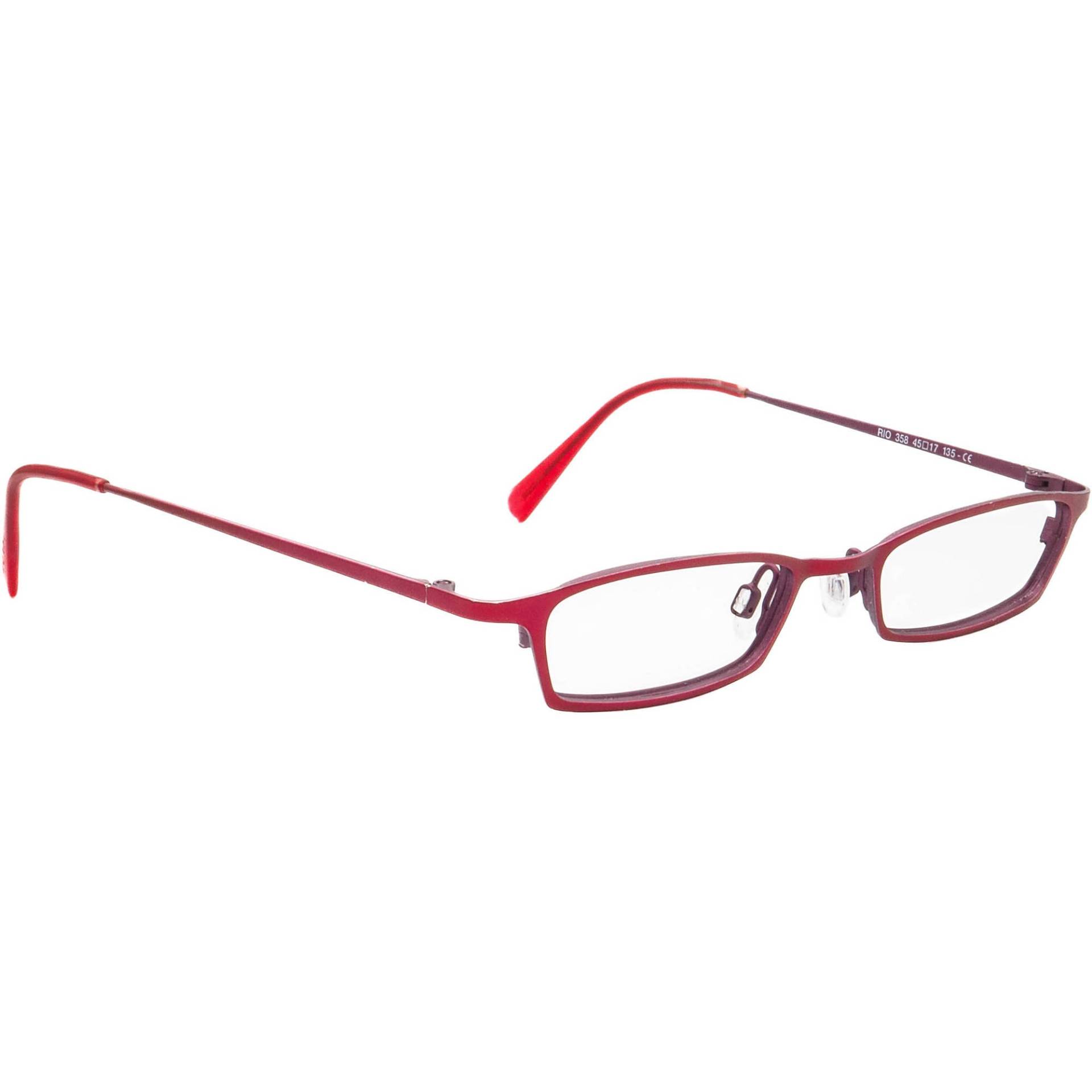 Lafont-Issy & La Eyeglasses Rio 358 Burgund Rechteckiges Metall France 45[]17 135 von AfsharOptics