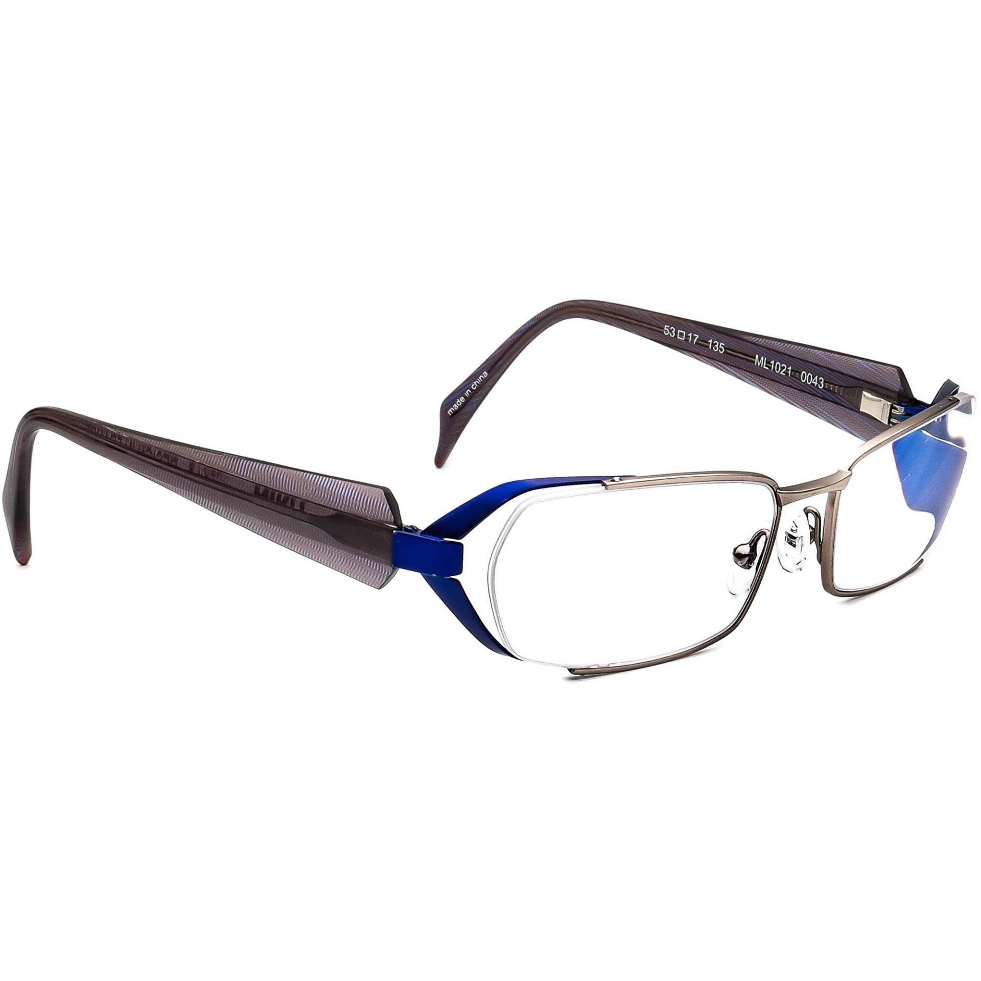 Mikli Brille Ml1021 0043 Silber&blau/Grau Rechteckiger Rahmen 53[]17 135 von AfsharOptics