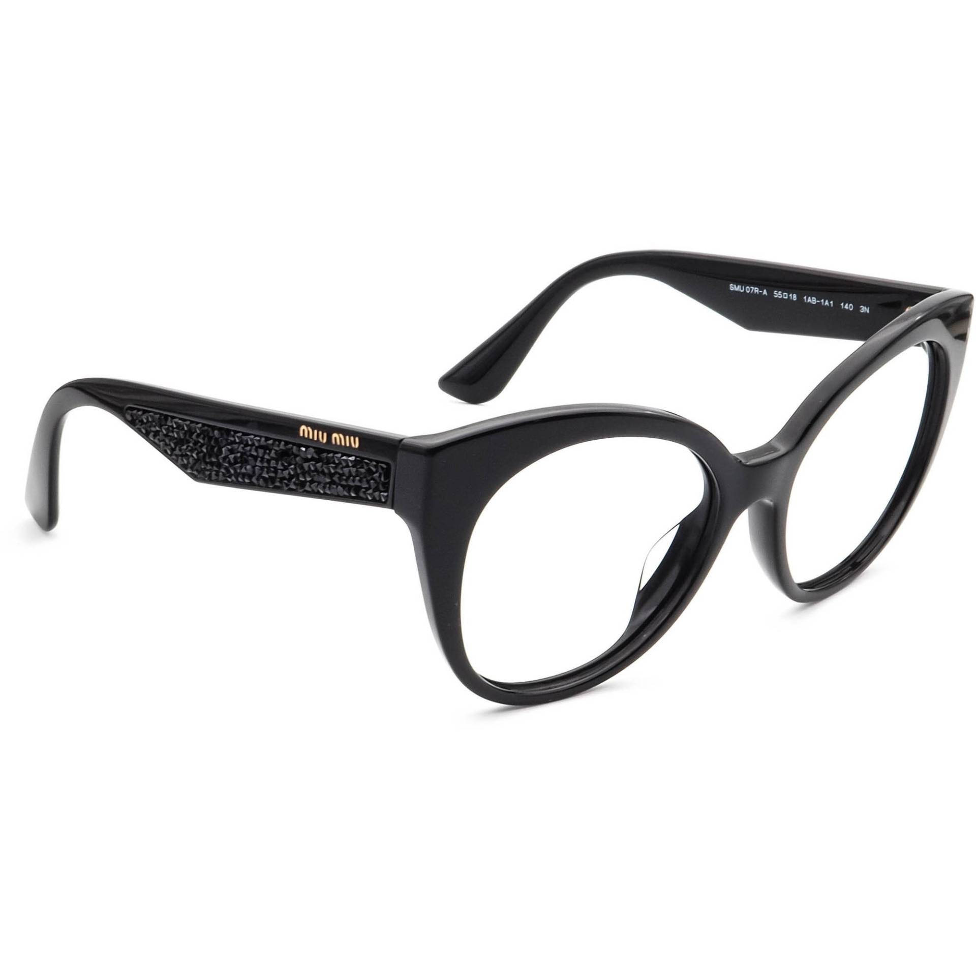 Miu Damen Sonnenbrillengestell Nur Smu 07R-A 1Ab-1A1 Black Cat Eye Italy 55mm von AfsharOptics