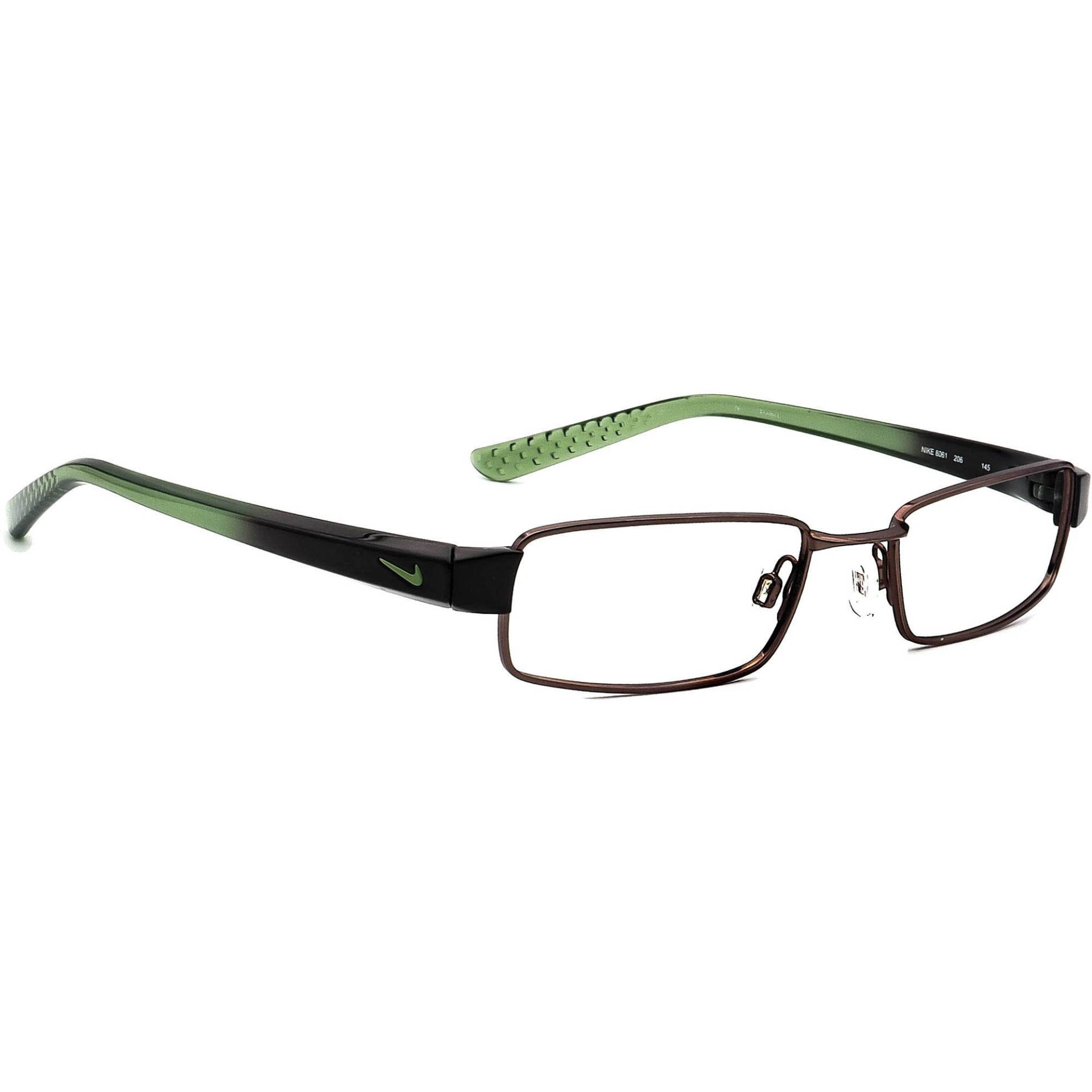 Nike Brille 8061 206 Braun/Grün Farbverlauf Rechteckiger Rahmen 50[]18 145 von AfsharOptics