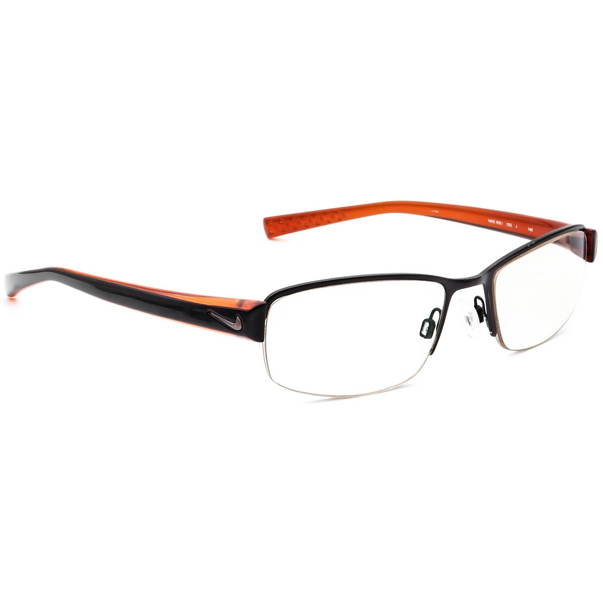 Nike Herren Brille 8081 002 Schwarz Auf Klar Orange Halbrand Rahmen 53[]18 140 von AfsharOptics