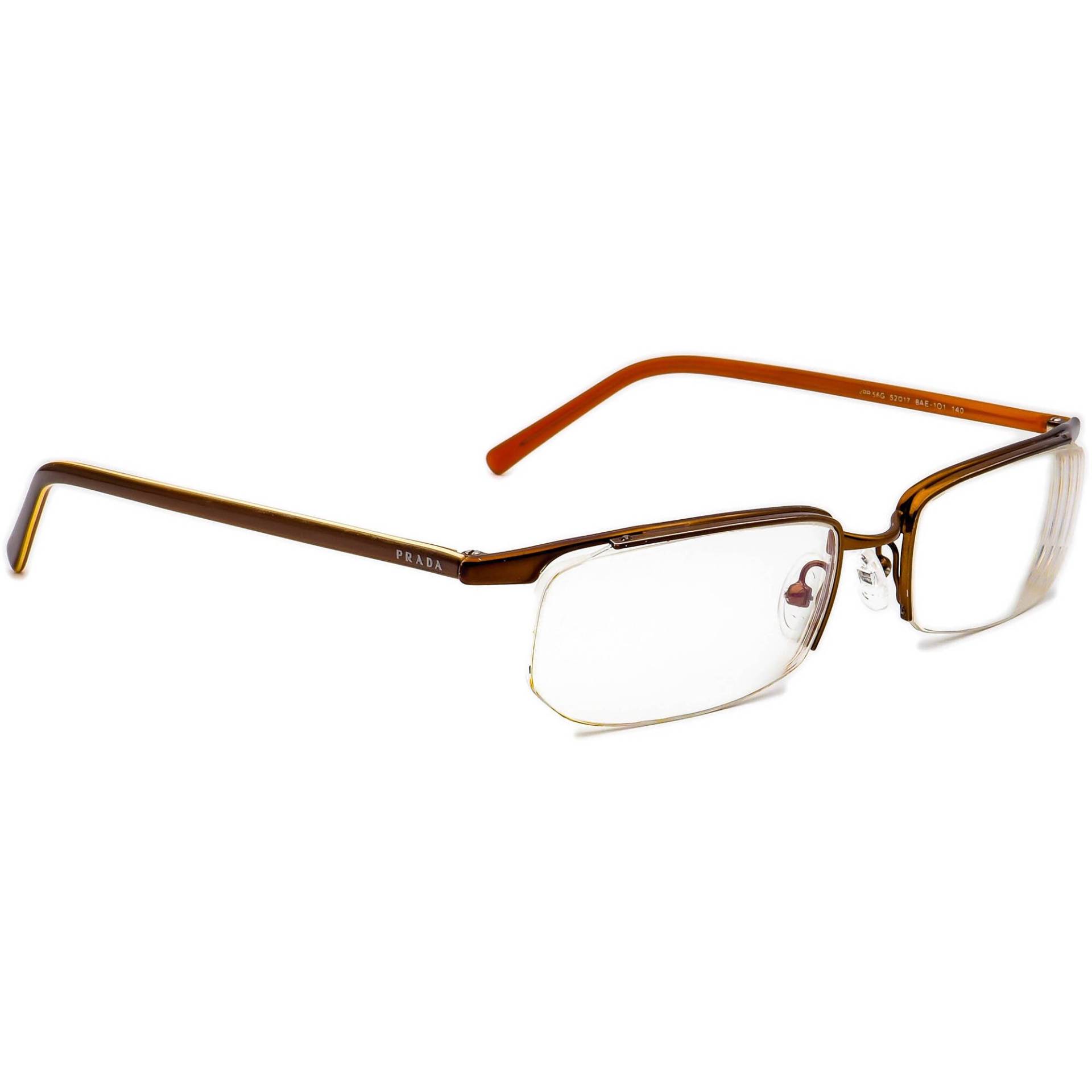 Prada Brille Vpr 56G 8Ae-1O1 Braun Halbrand Rahmen Italien 52[]17 140 von AfsharOptics