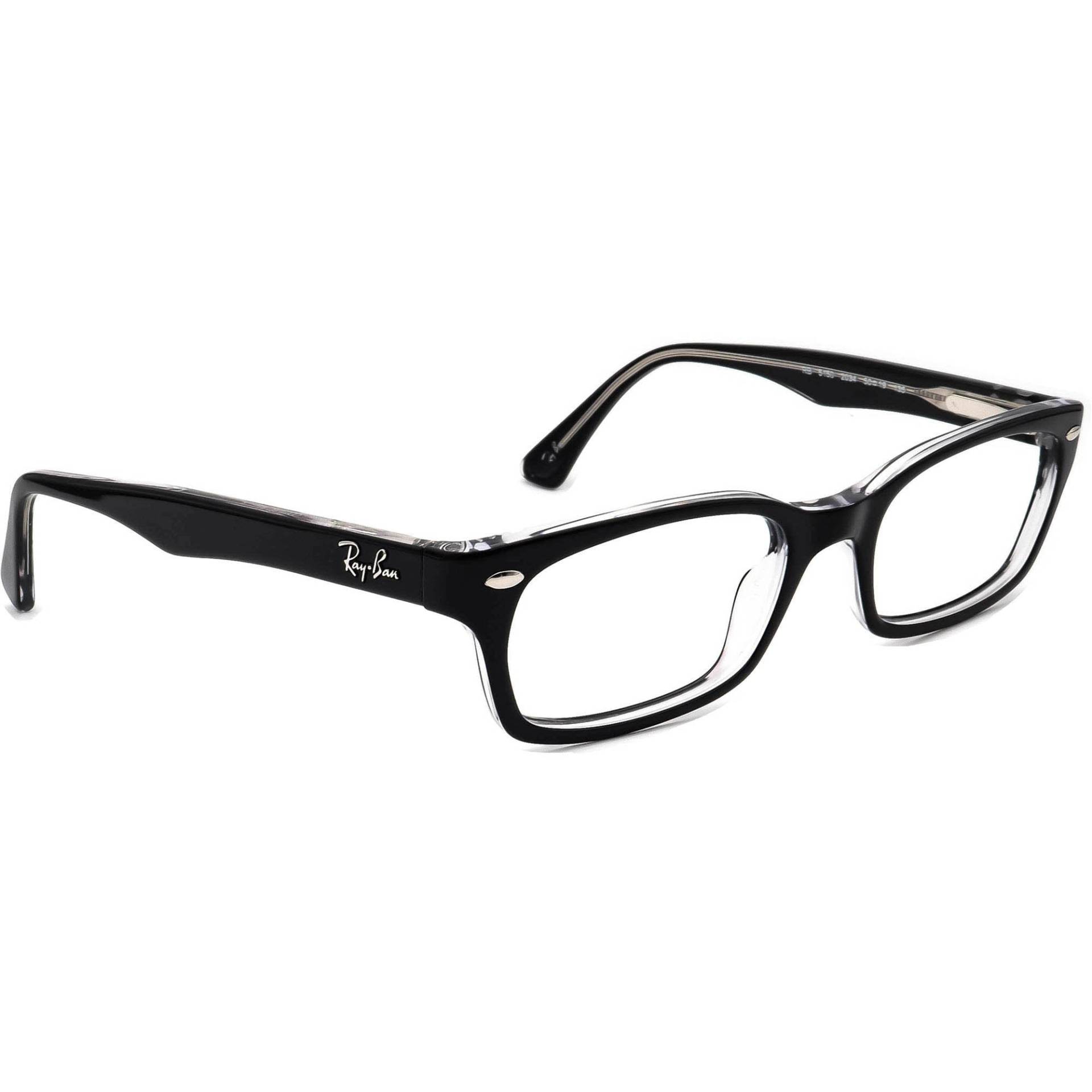 Ray-Ban Brille Rb 5150 2034 Schwarz Auf Klar Rechteckigem Rahmen 50[]19 135 von AfsharOptics