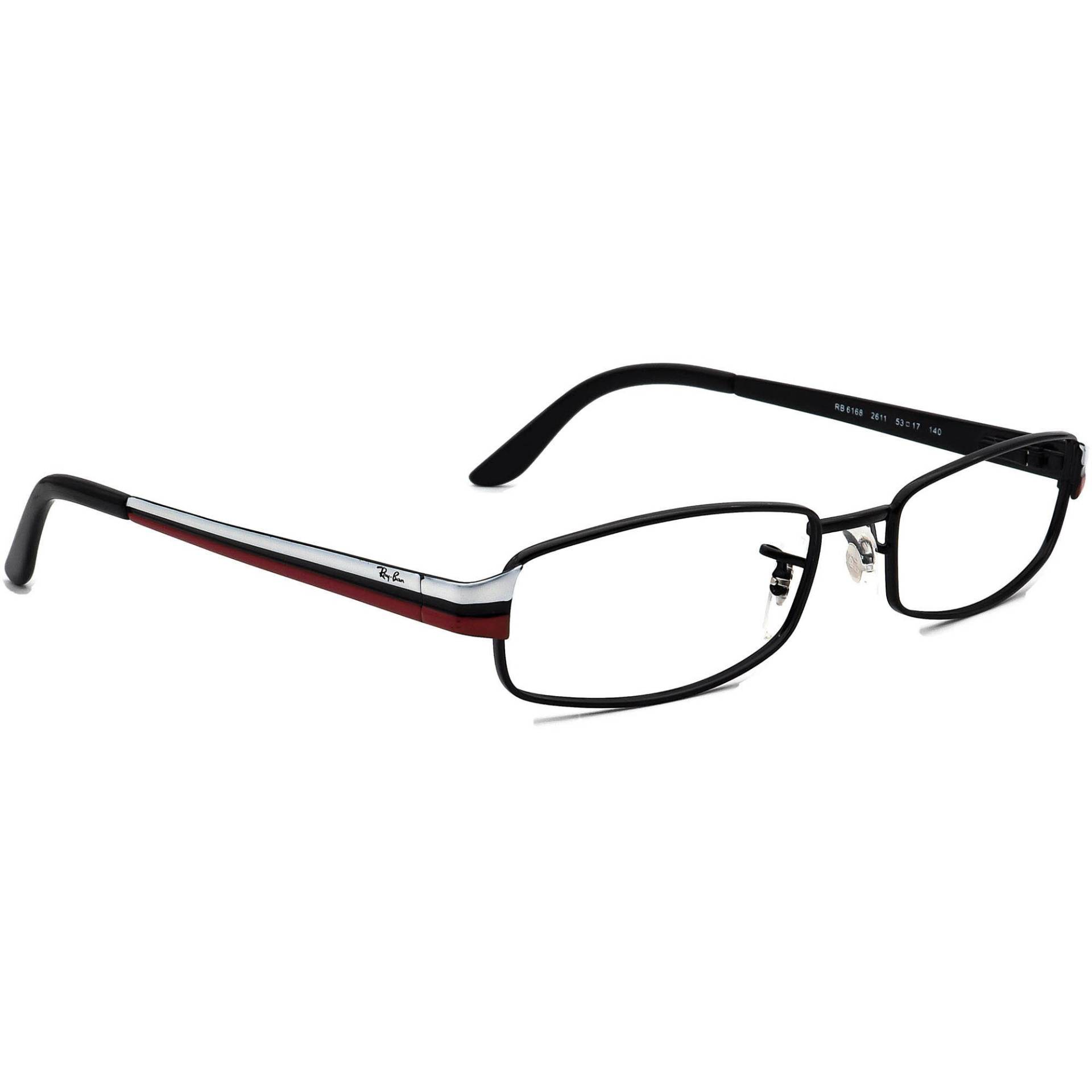 Ray-Ban Brille Rb 6168 2611 Schwarz/Weiß&rot Rechteckiges Metall 53[]17 140 von AfsharOptics