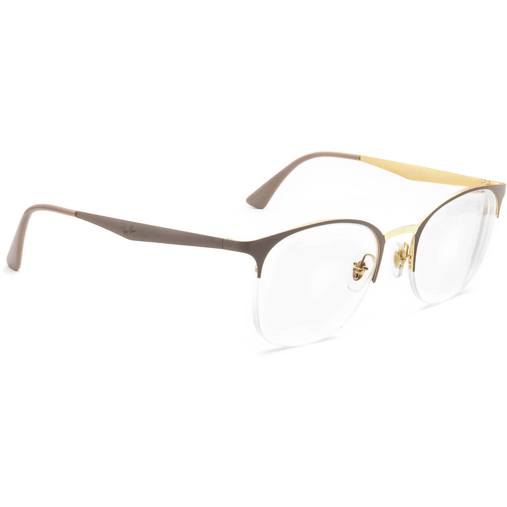 Ray-Ban Brille Rb 6422 3005 Gold&nude Braun Halbrand Metallrahmen 49[]19 140 von AfsharOptics