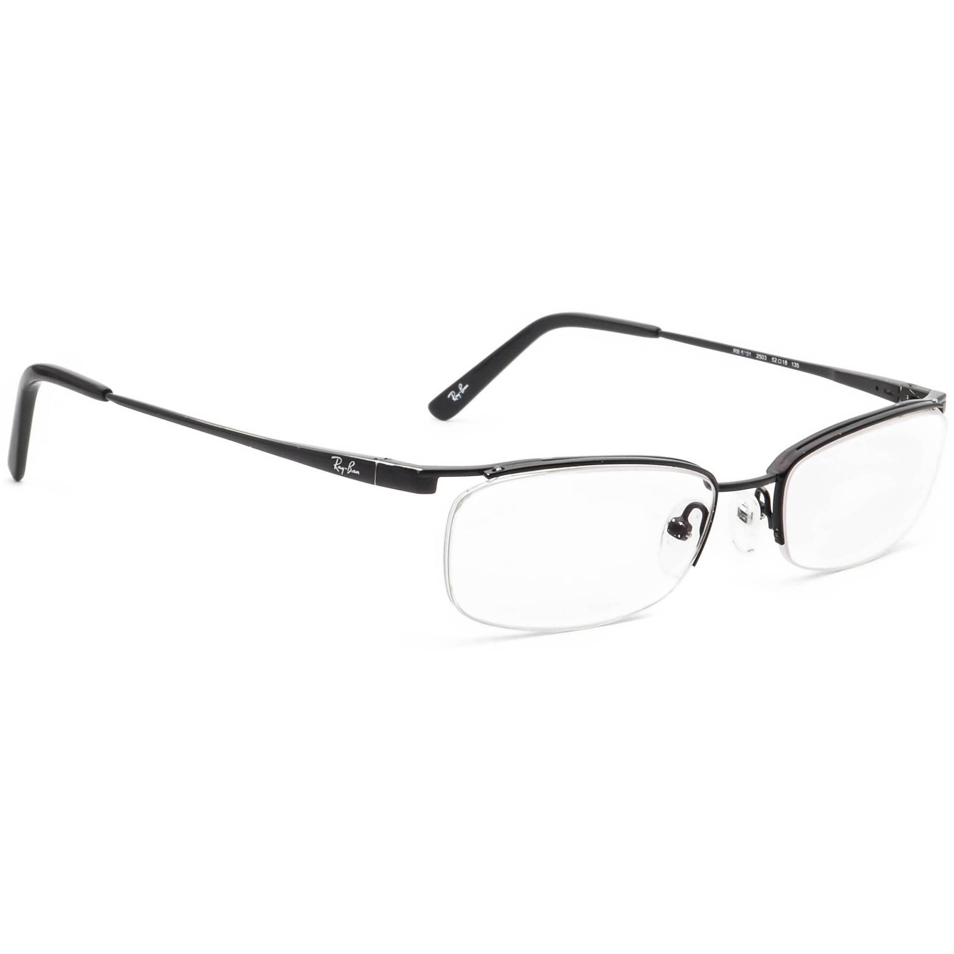 Ray-Ban Damen Brille Rb 6101 2503 Schwarz Halbrand Metallrahmen 52[]18 135 von AfsharOptics